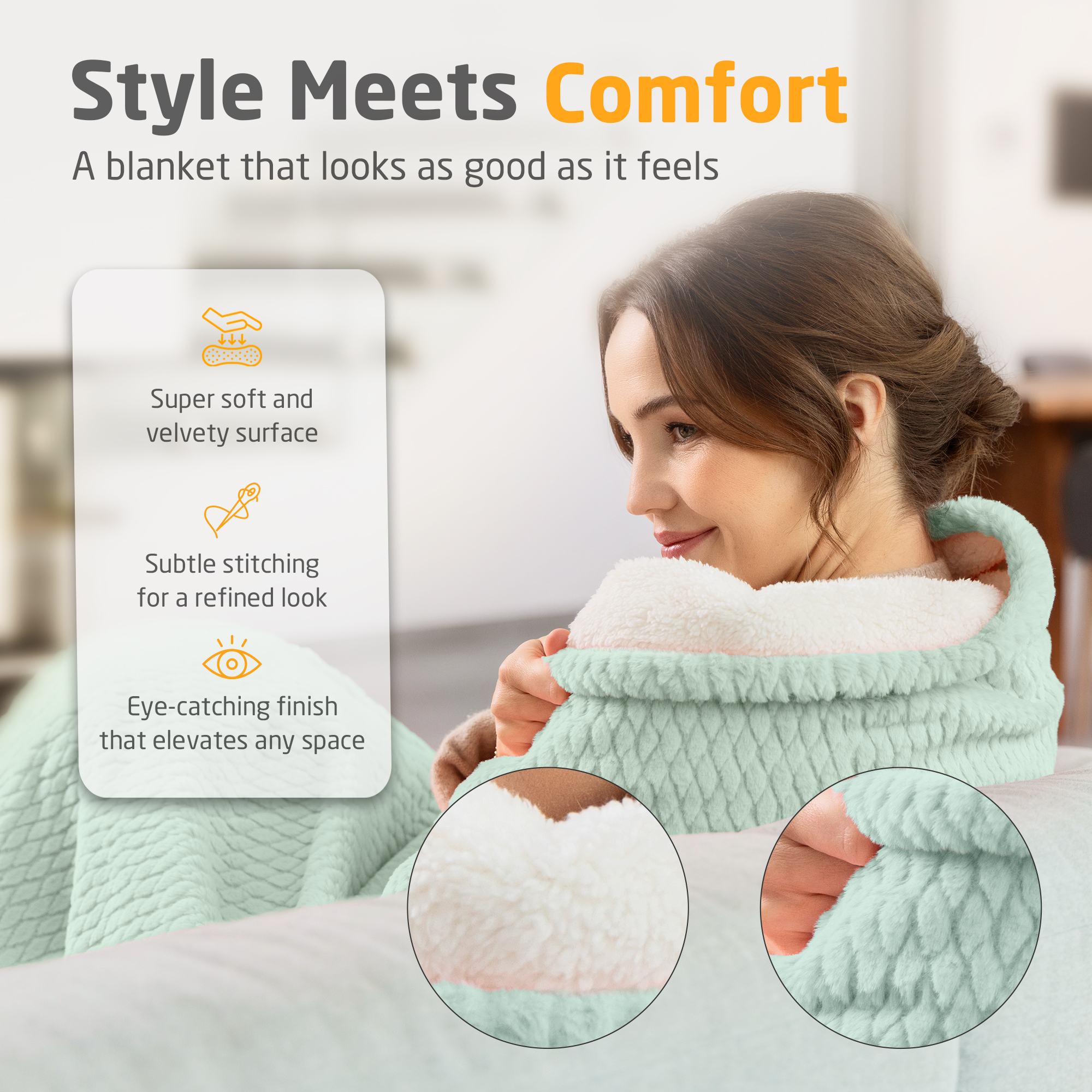 HB 417 | Heated blanket | sage green