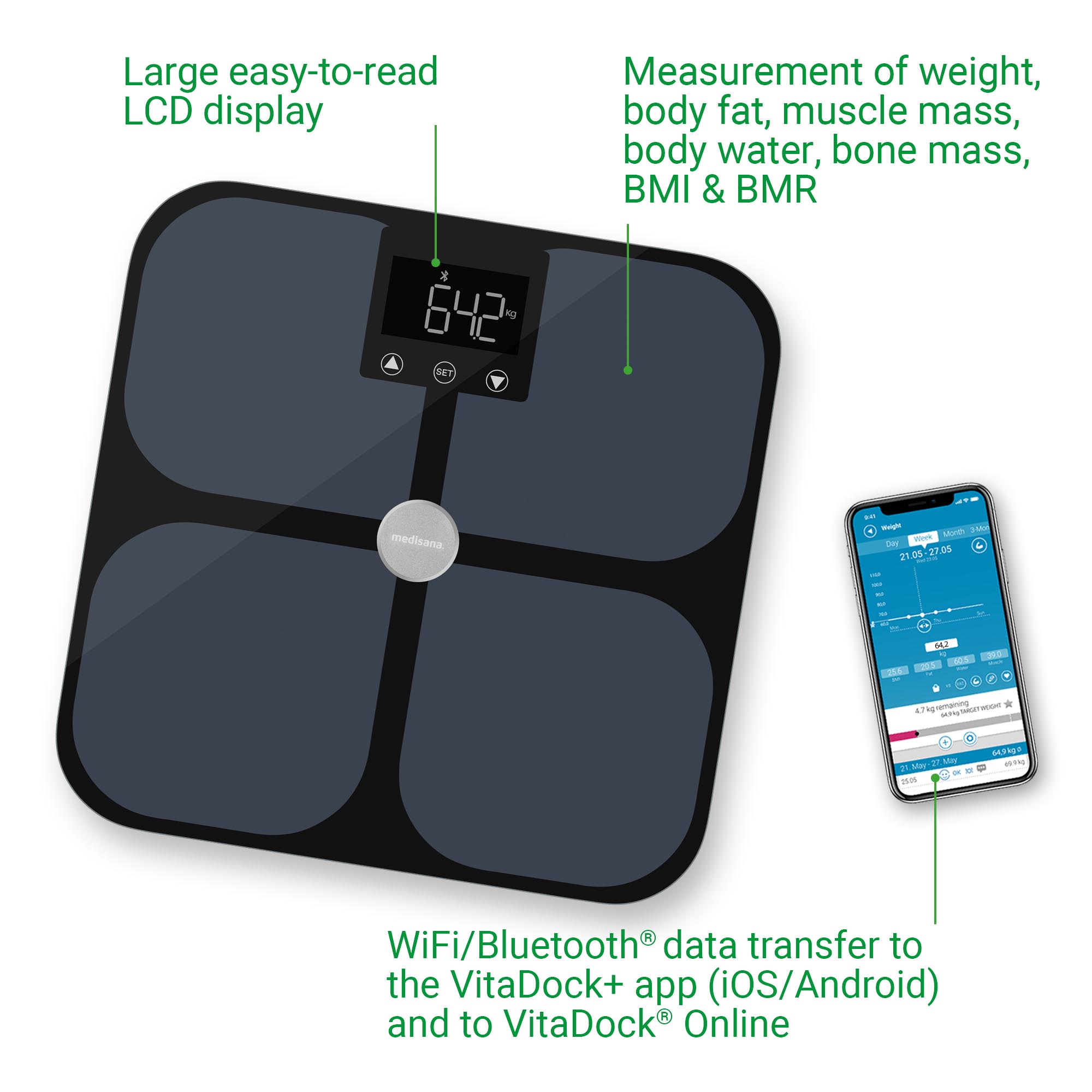BS 650 connect | Wi‑Fi & Bluetooth Body Composition Scale