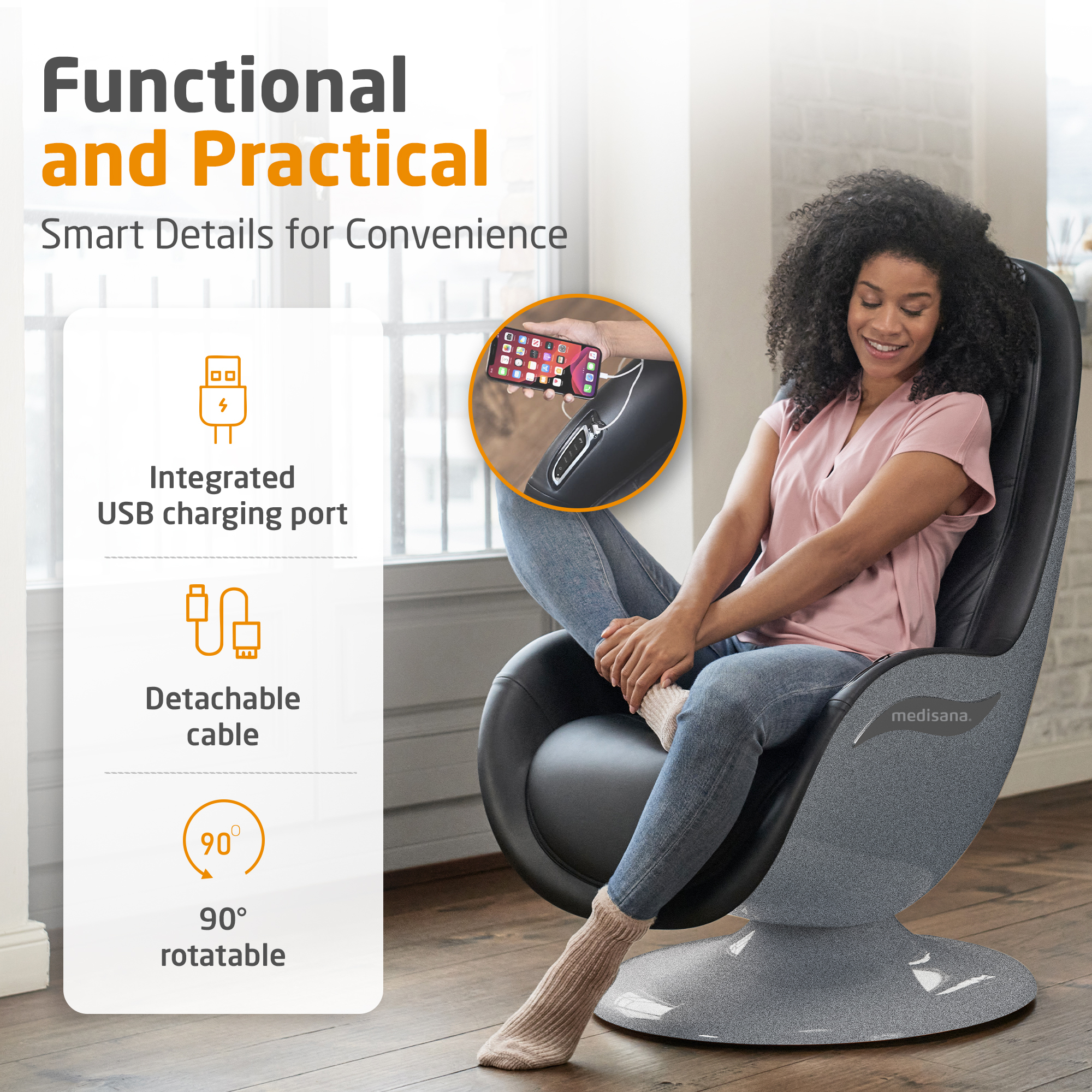 RS 670 | Lounge Sessel mit Massagefunktion und Hocker