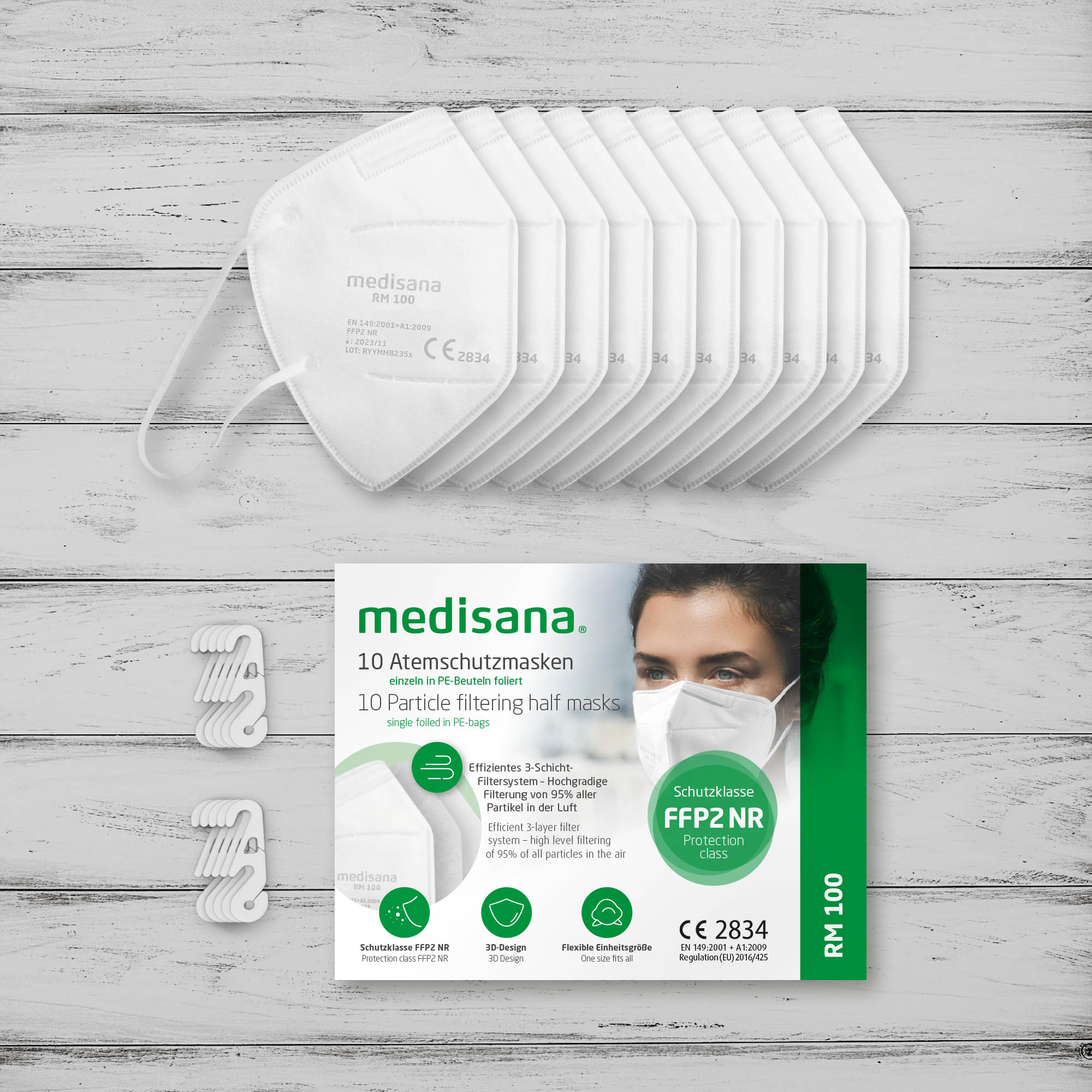 RM 100 white | FFP2 Particle filtering half mask