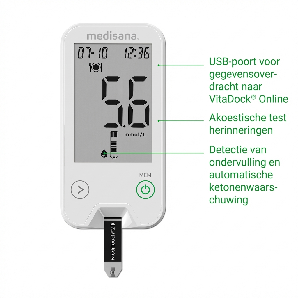 MediTouch 2 mmol/L | bloedsuikermeter