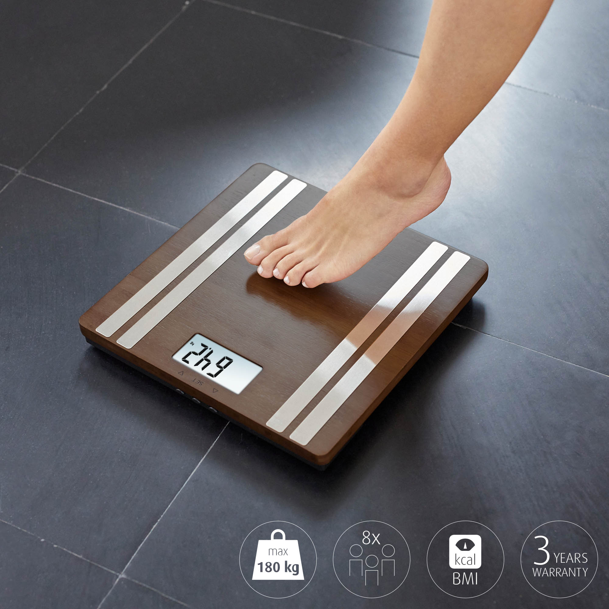 1234be292d8c2f9694b2b4230706f098 BS 552 connect | Báscula de bambú para análisis corporal