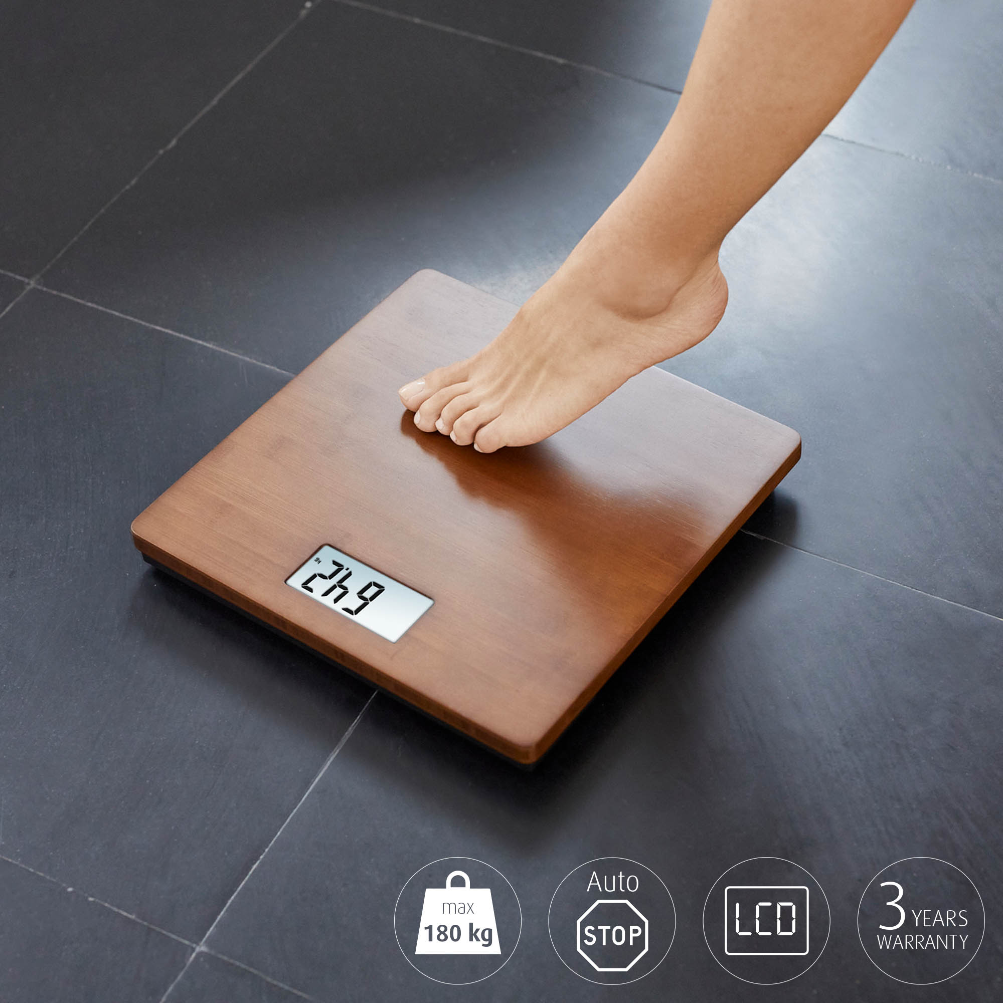 PS 450 | Báscula de baño de bambú