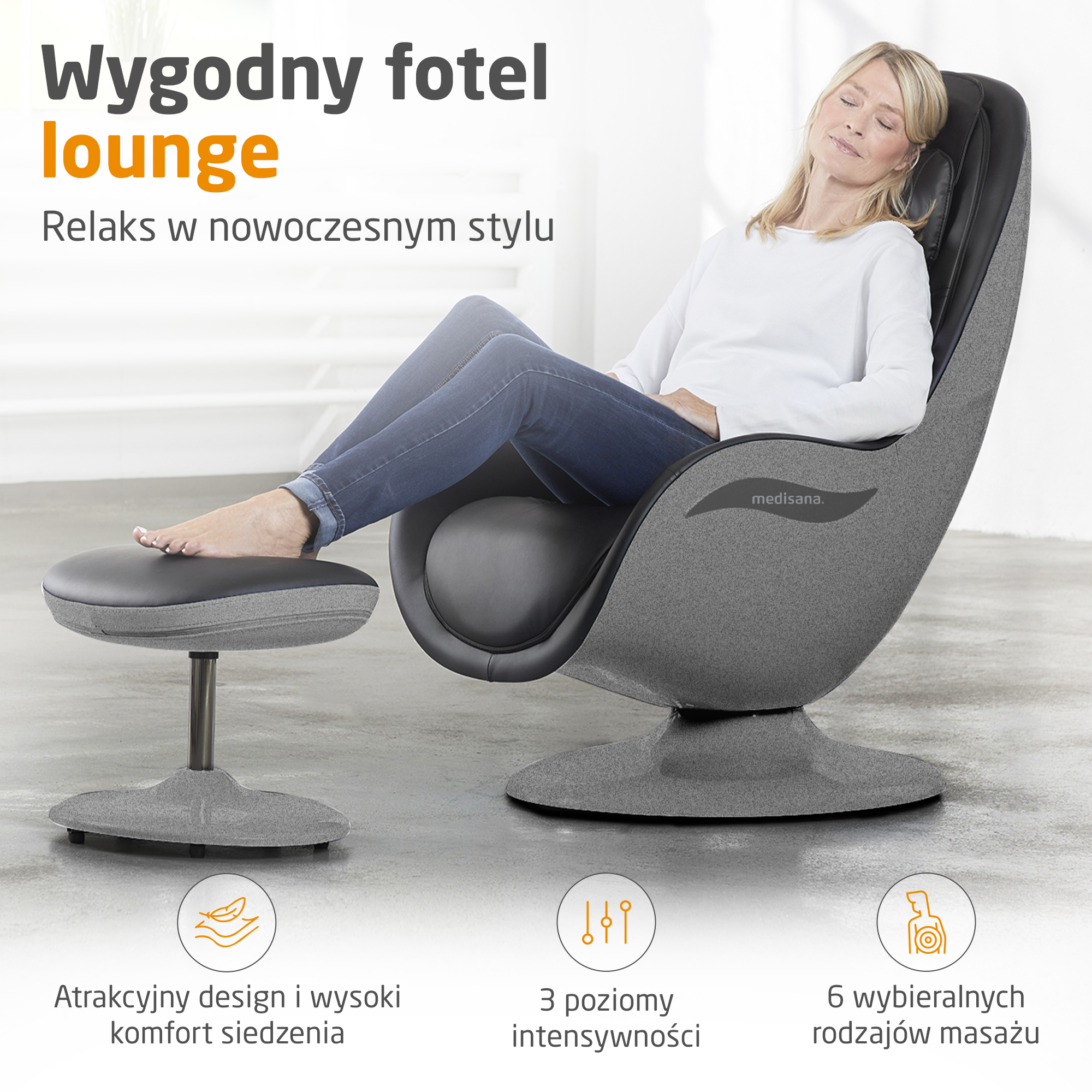 RS 670 | Lounge Chair with Massage Function and Ottoman
