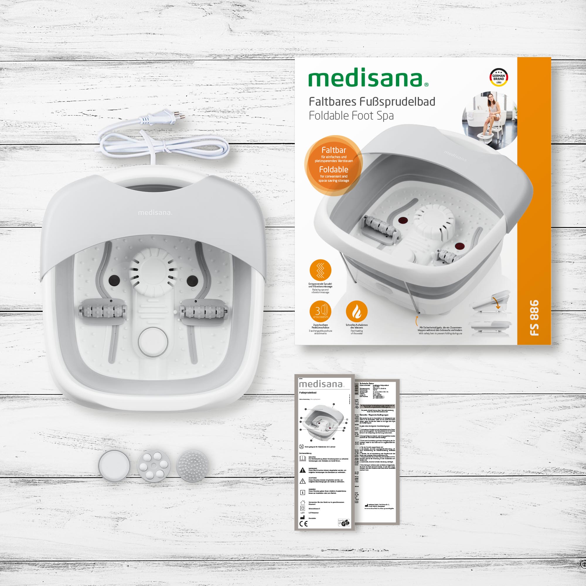FS 886 gris | Spa para pies plegable