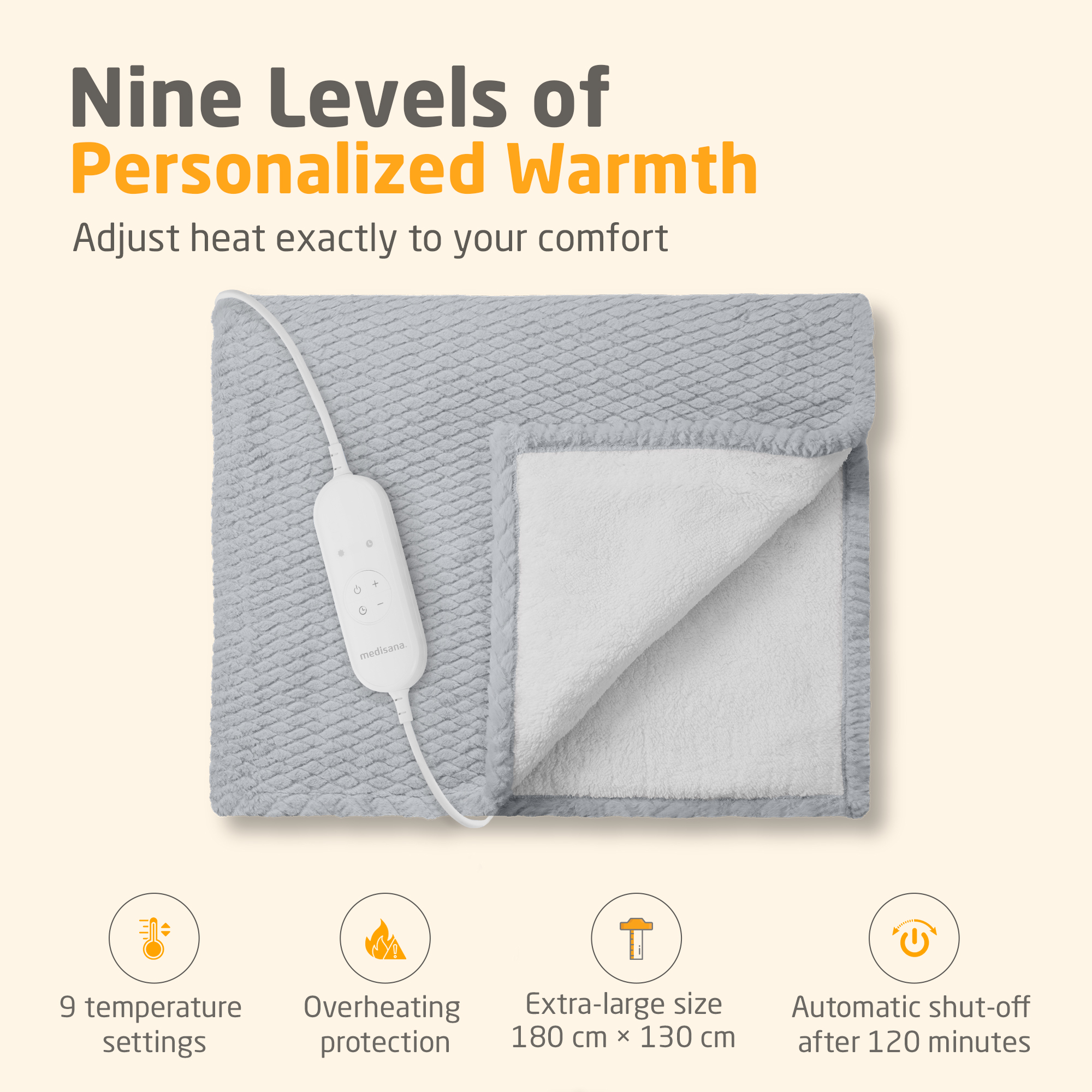 HB 416 | Heated blanket | light grey