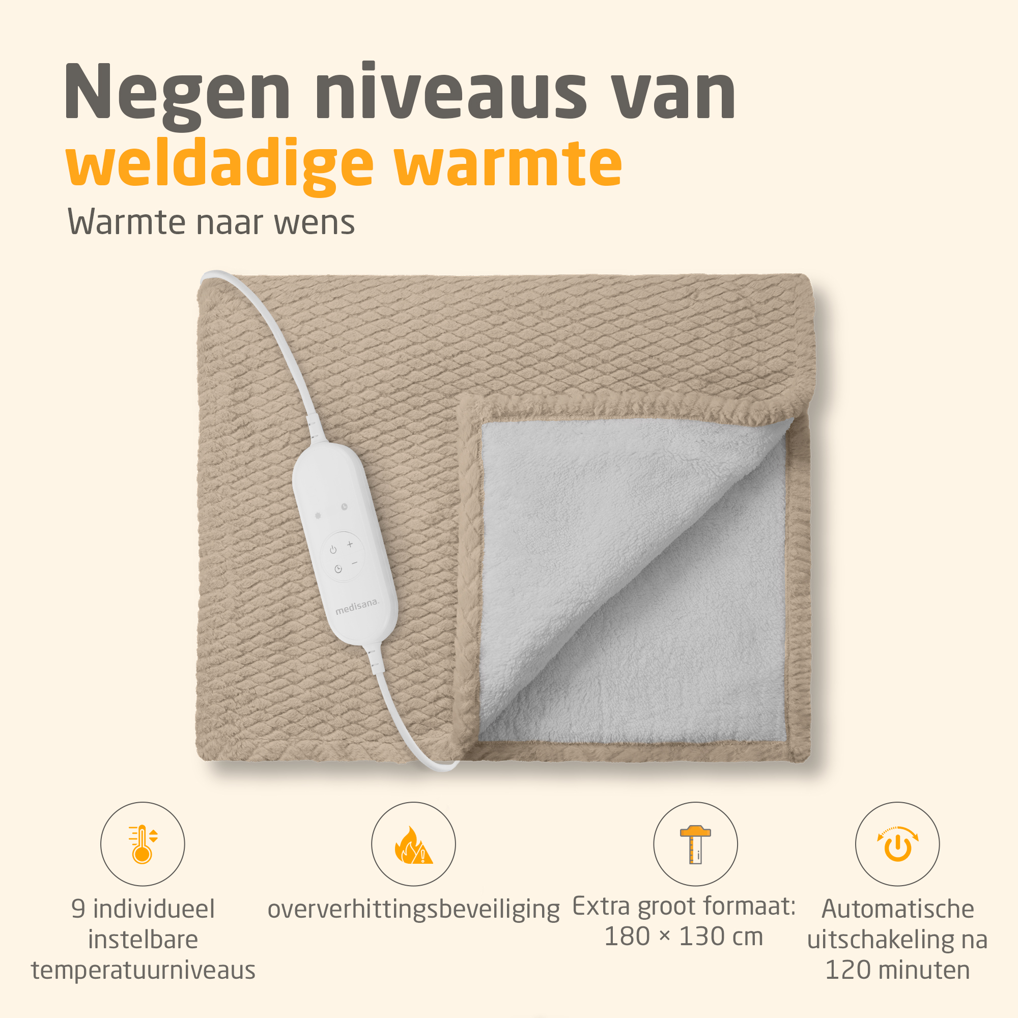 medisana HB 419 - Heizdecke - cloud creme