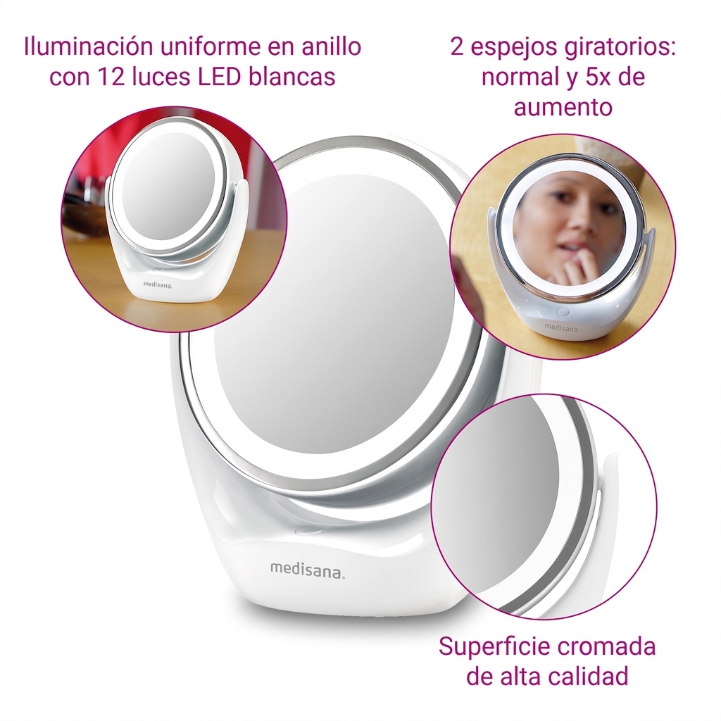 CM 835 | Espejo de maquillaje 2 en 1