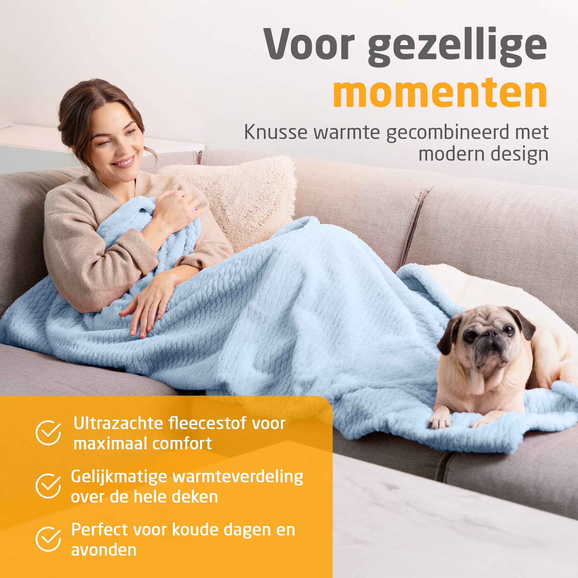 HB 415 | verwarmde knuffeldeken | jeansblauw