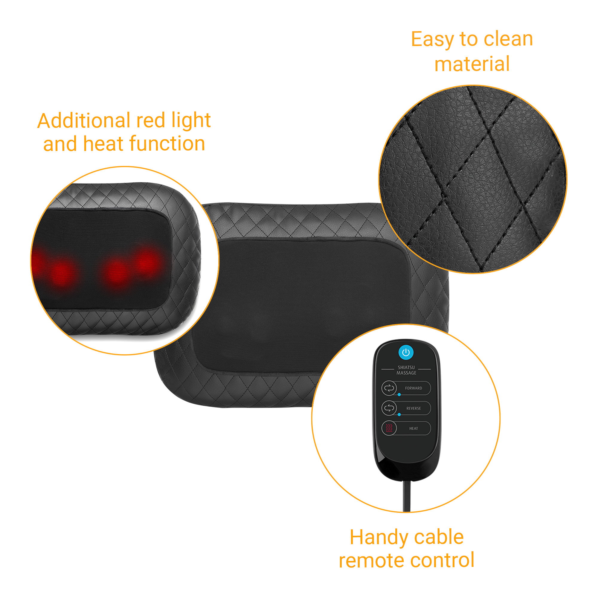 MCG 800 black | Comfort Shiatsu Massage Cushion