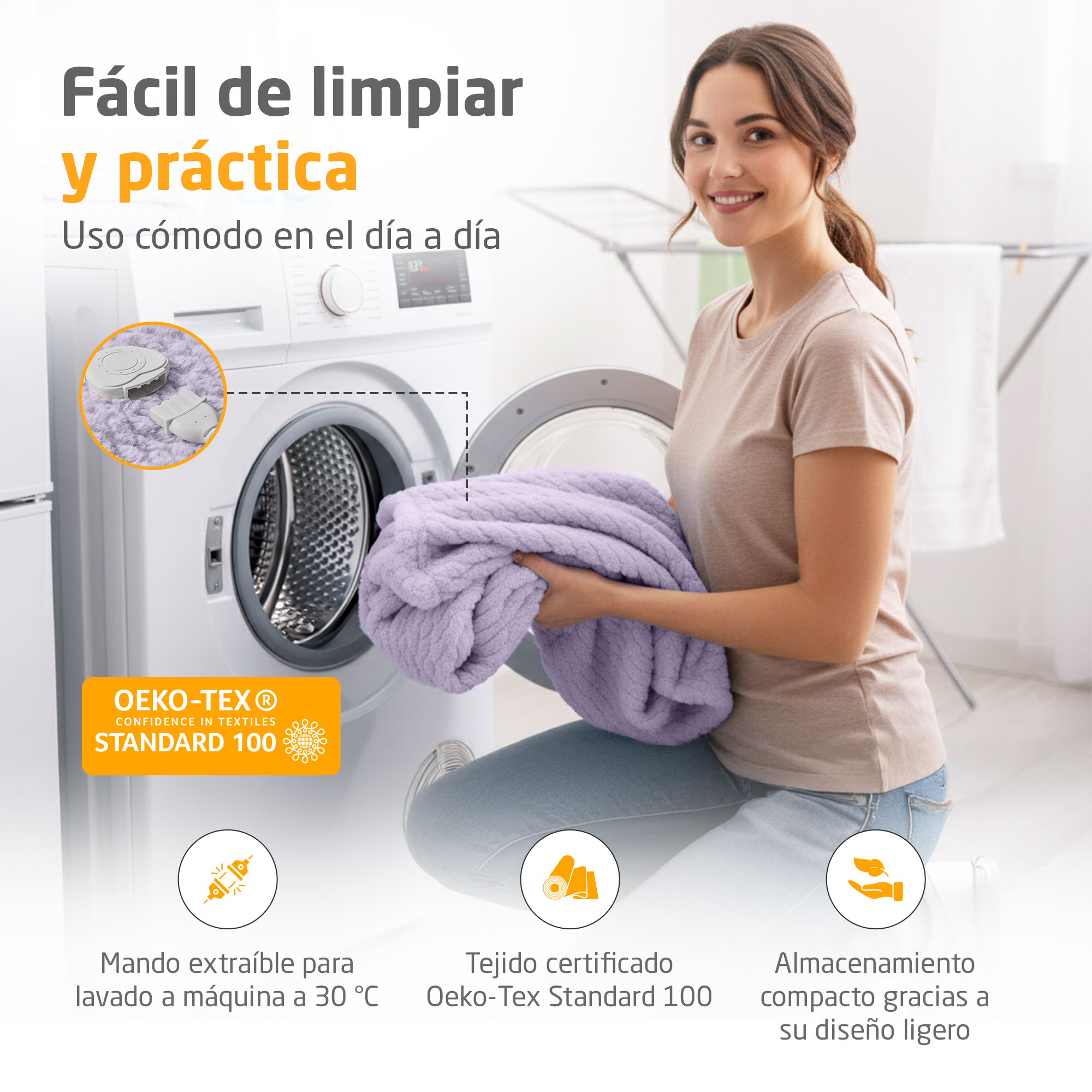HB 418 | manta eléctrica de felpa | lila claro