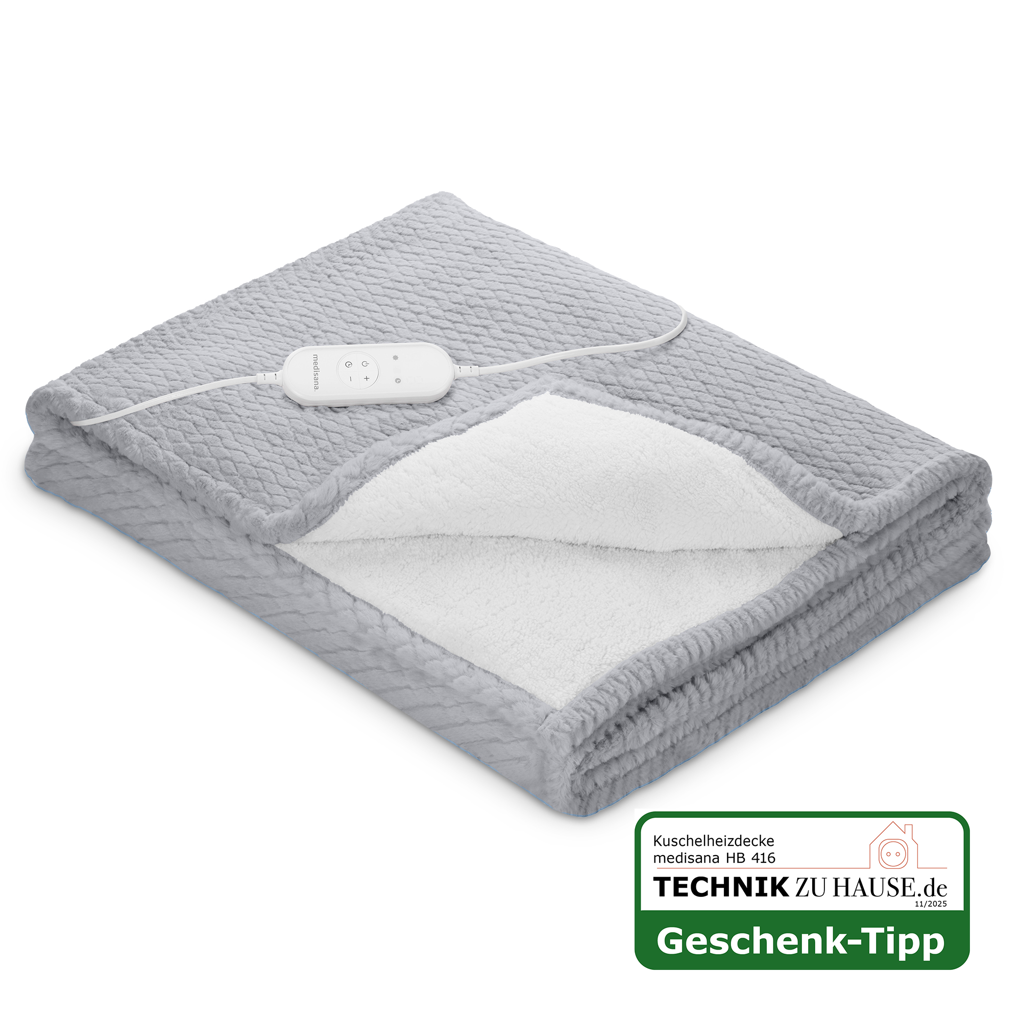 HB 416 | Plush Heated Blanket | Light Grey