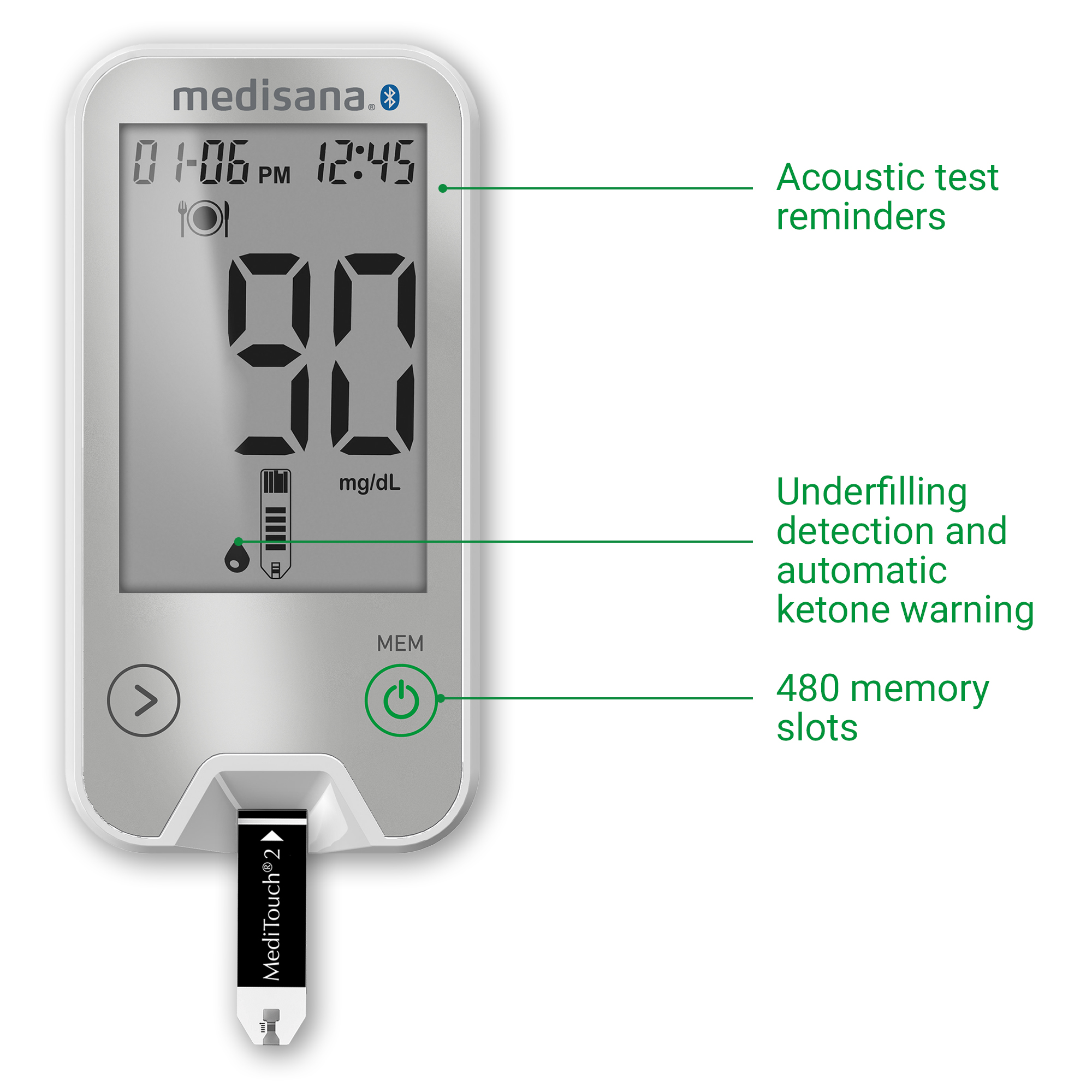 MediTouch 2 Connect Dual | Blood Glucose Meter