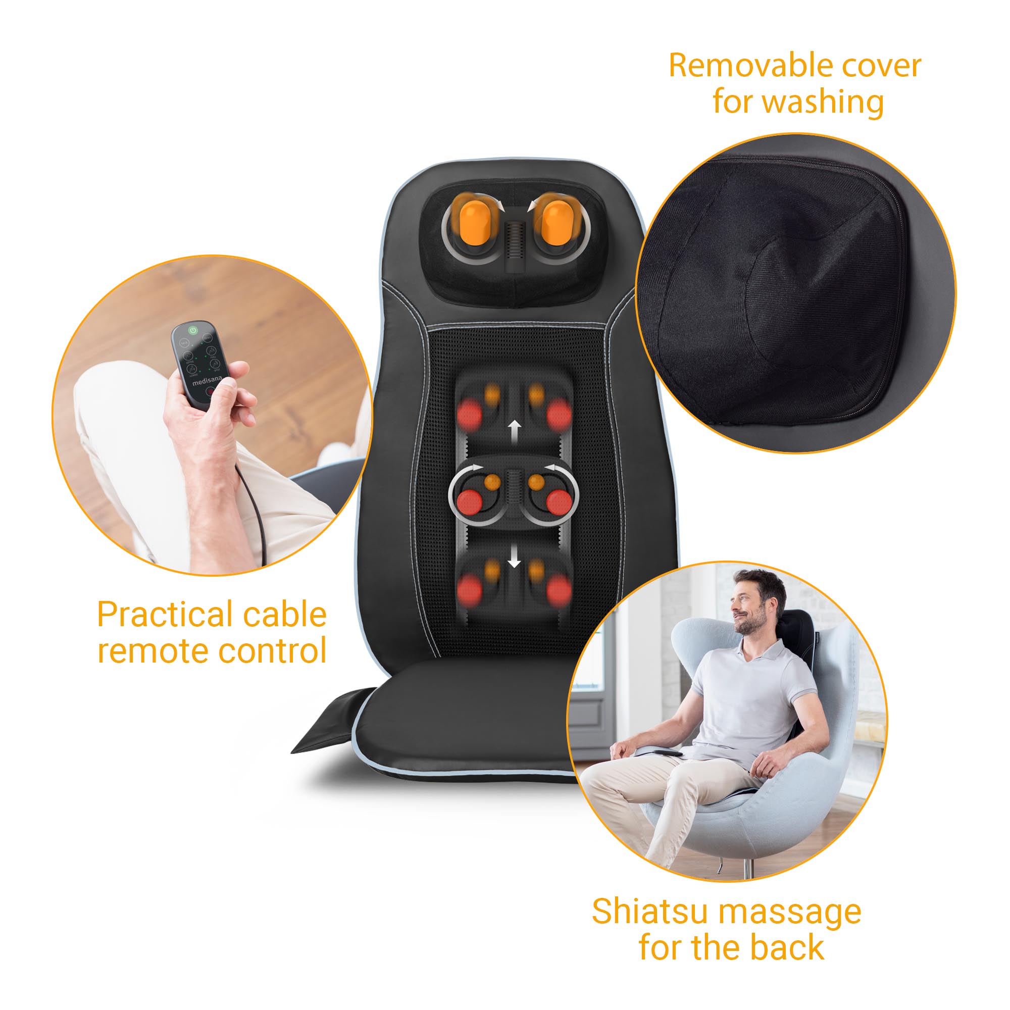 MCN blue | Shiatsu massage seat cover