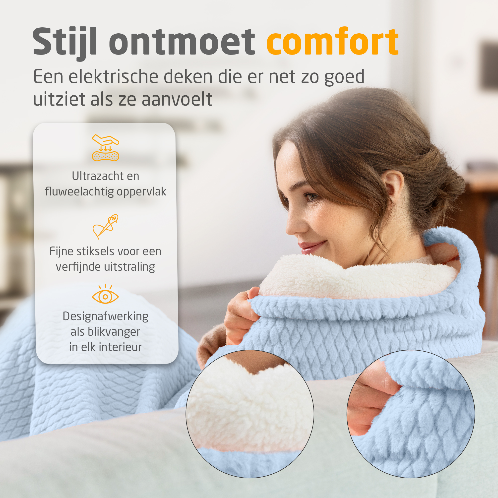 HB 415 | verwarmde knuffeldeken | jeansblauw