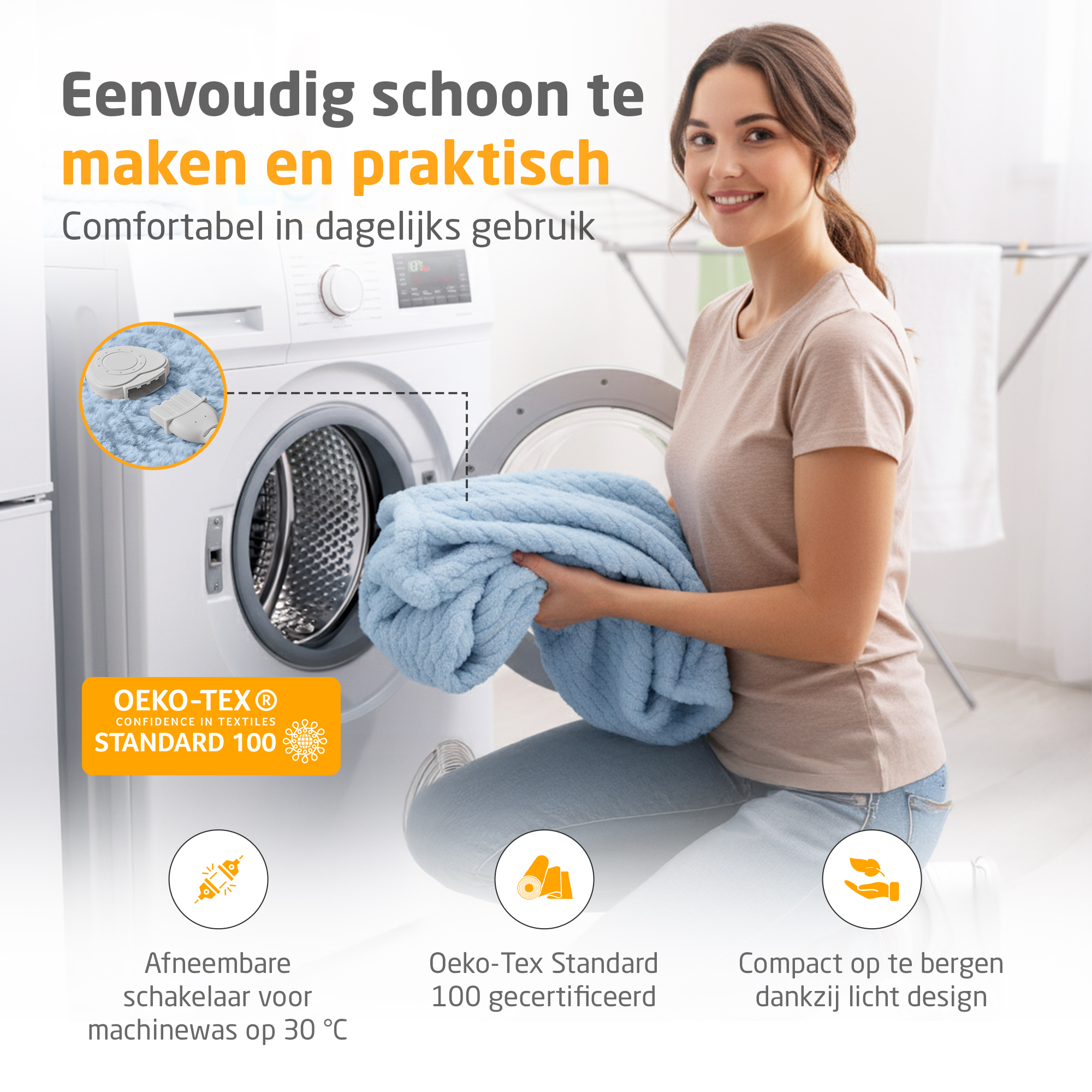 HB 415 | verwarmde knuffeldeken | jeansblauw