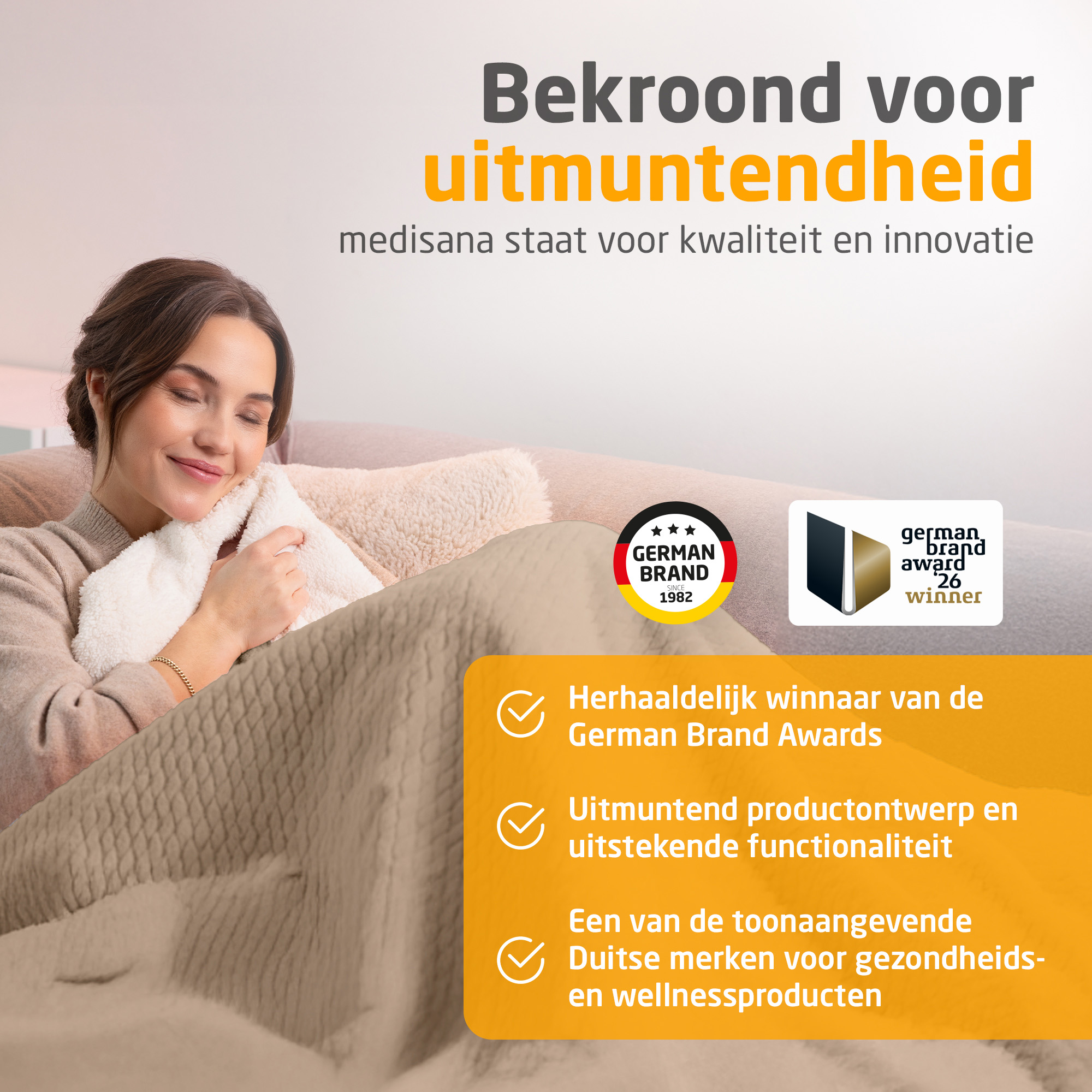 HB 419 | pluchen elektrische deken | zandcrème