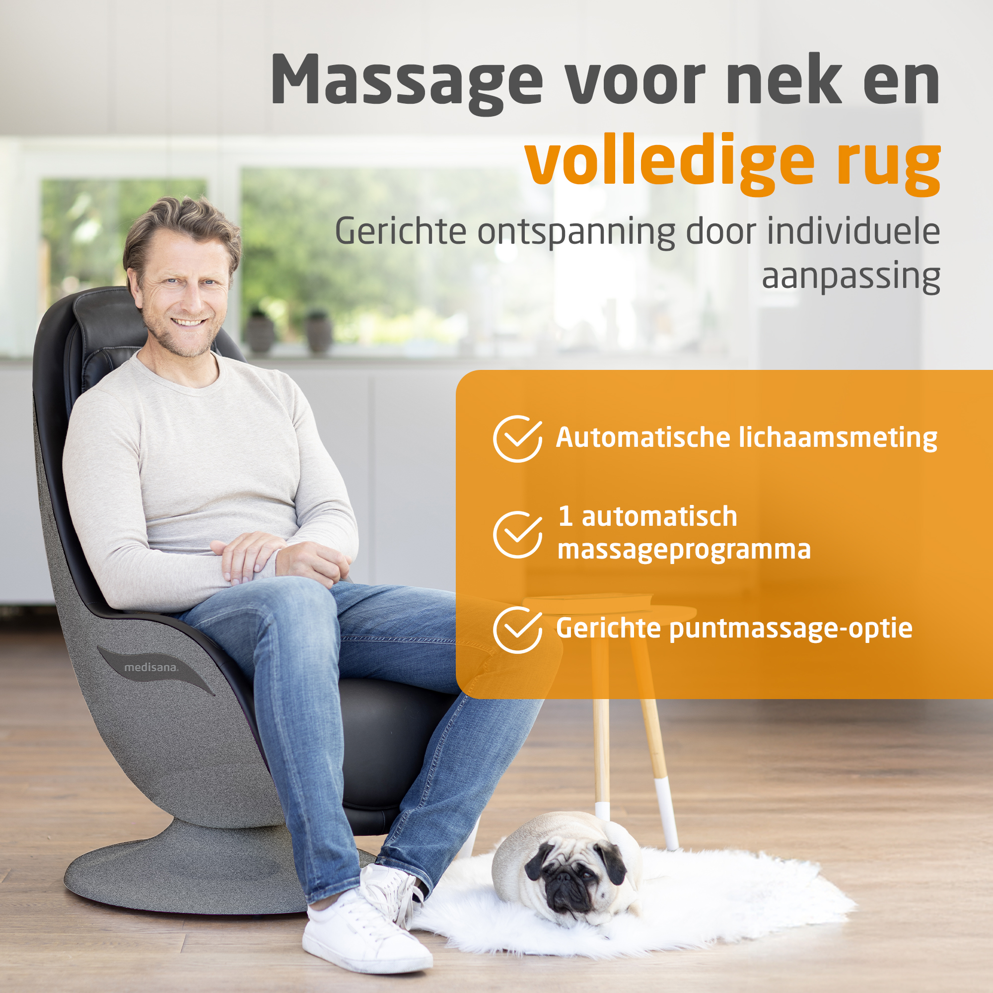 RS 670 | Loungefauteuil met massagefunctie en hocker
