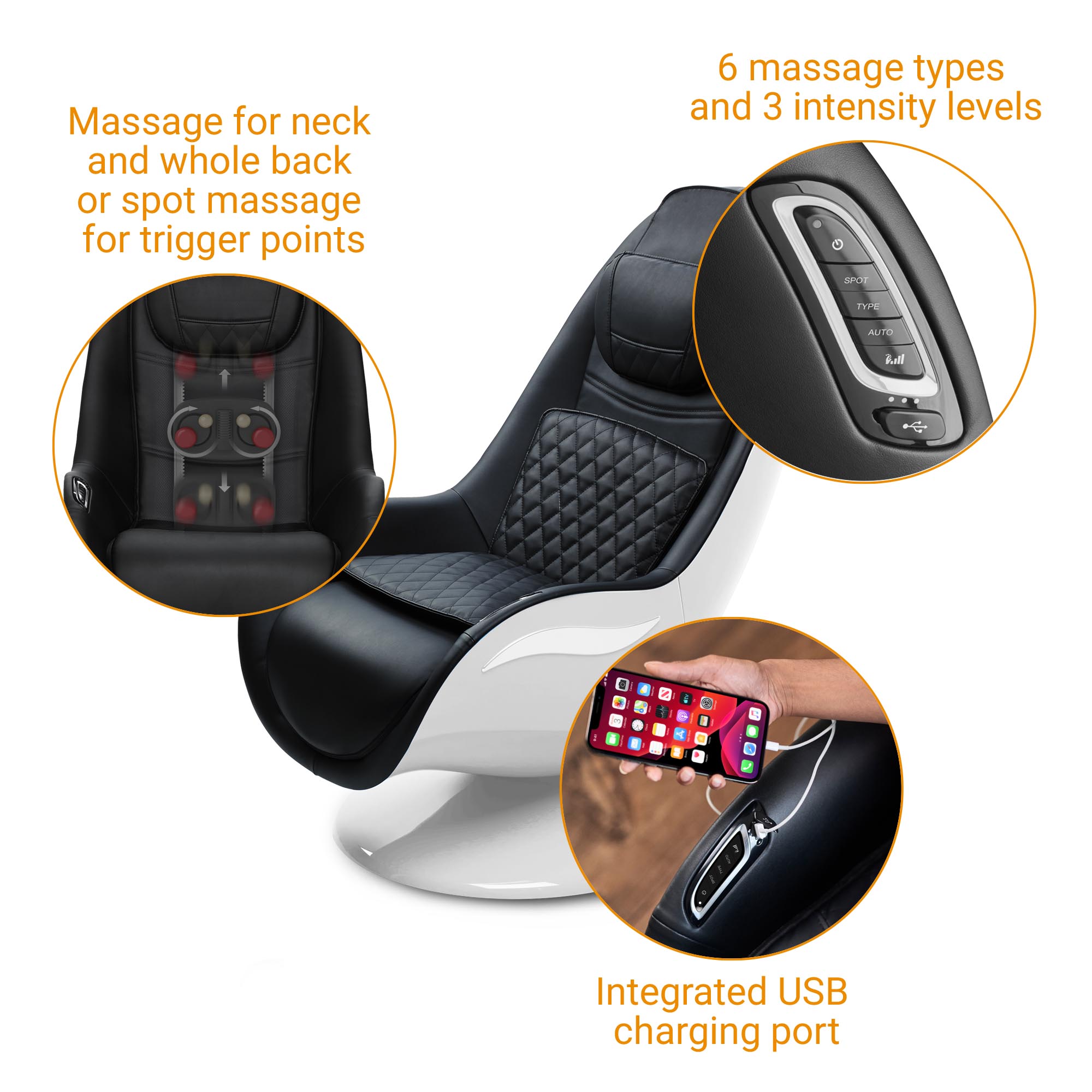 RS 660 | Lounge chair with massage function and ottoman