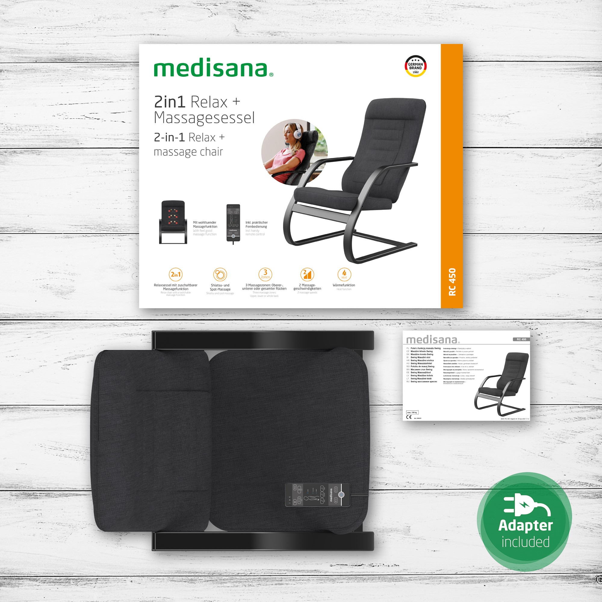 35aebe88e4cf063a9fa355343faa1c64 RC 450 | 2in1 Relax + massage chair