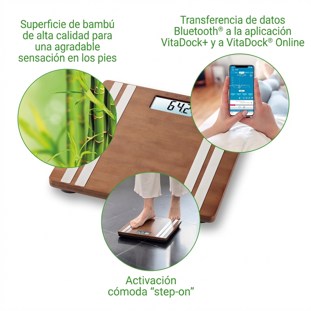 BS 552 connect | Báscula de análisis corporal de bambú