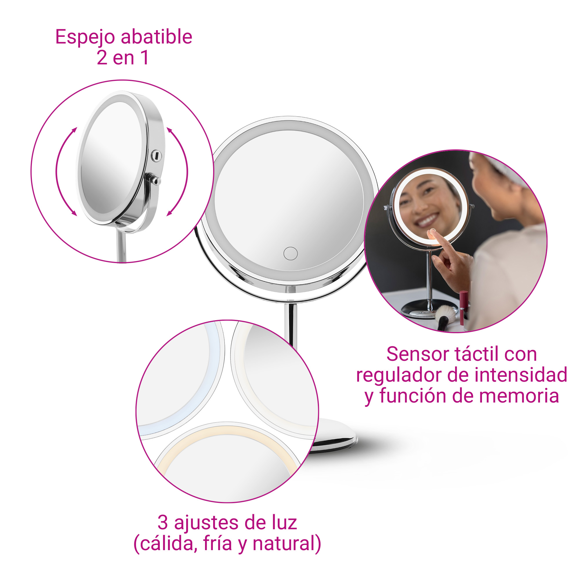 CM 844 | Espejo cosmético 2 en 1