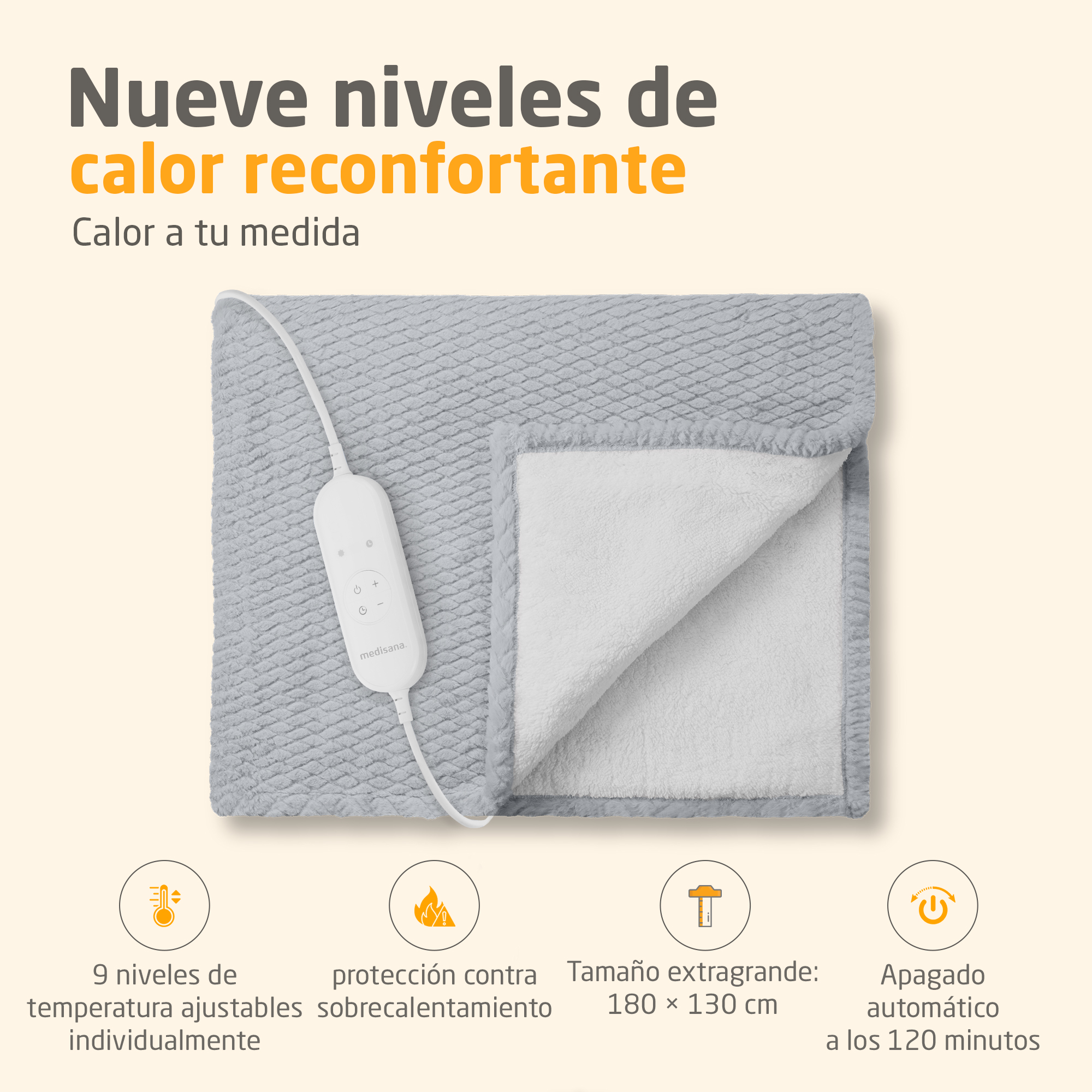 Medisana HB 416 - Manta térmica - Gris claro