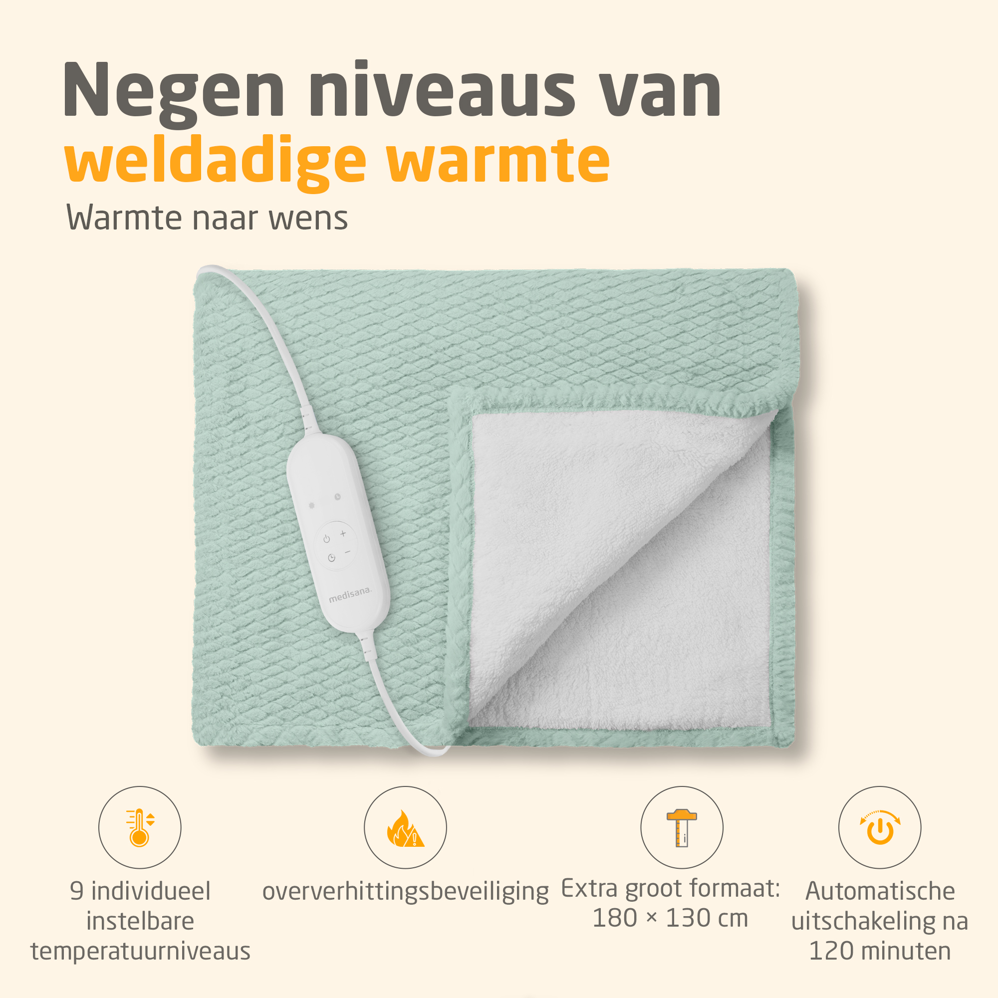 HB 417 | knusse elektrische deken | saliegroen
