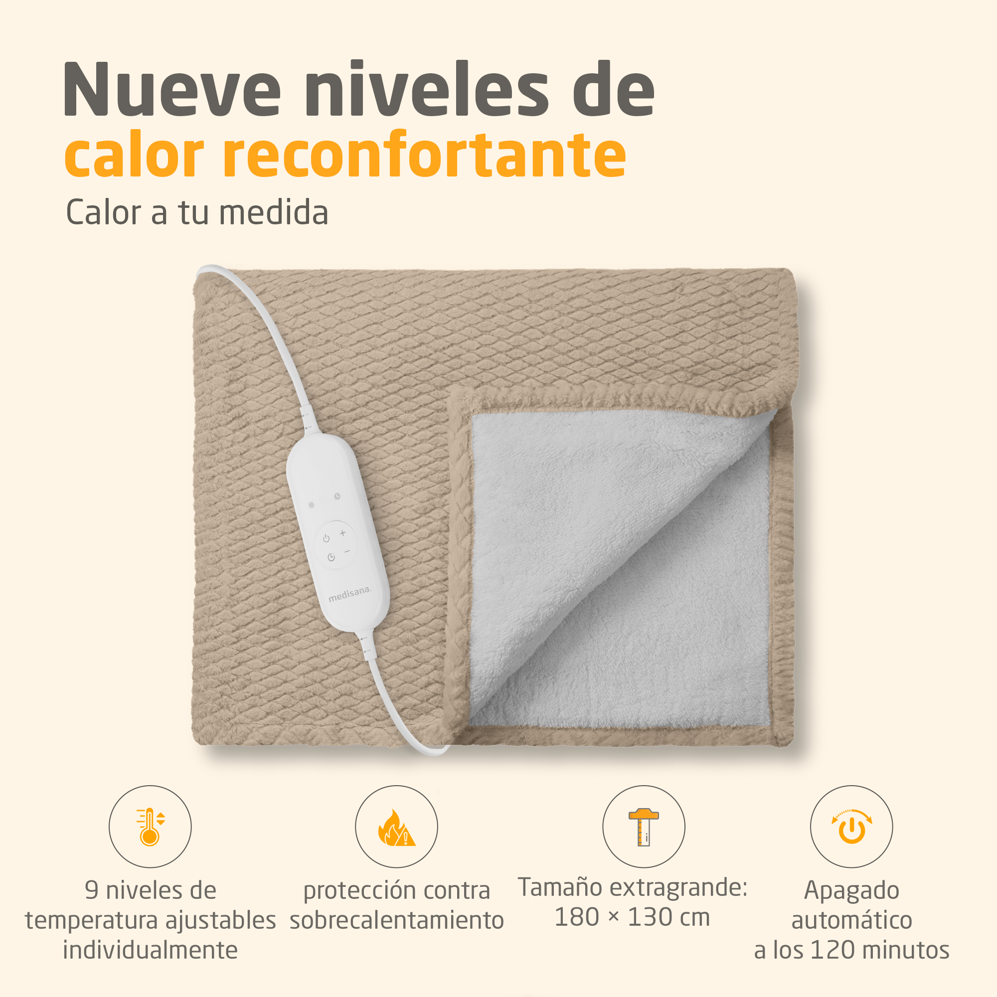 medisana HB 419 - Heizdecke - cloud creme