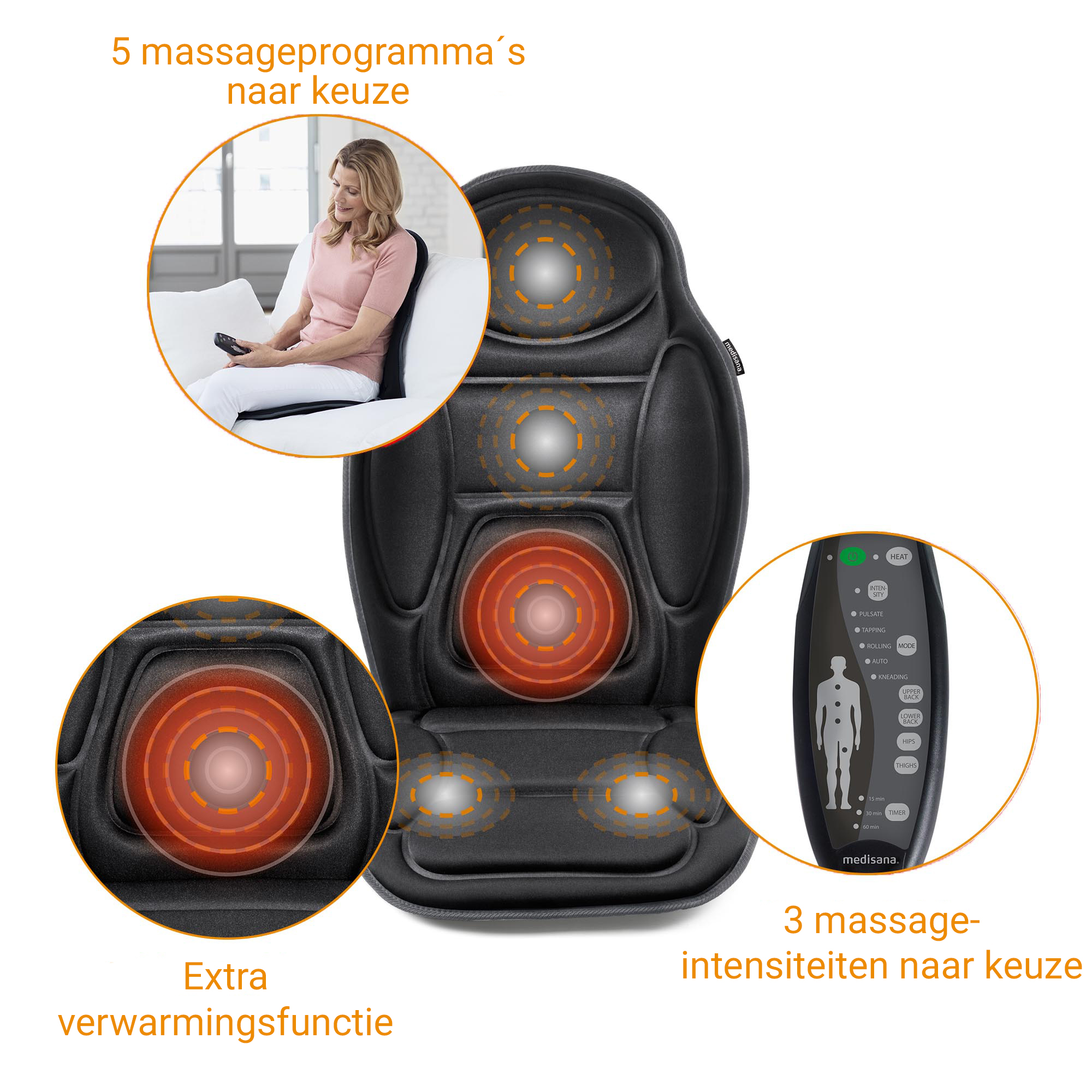 MCH | Vibratie-massagezitkussen