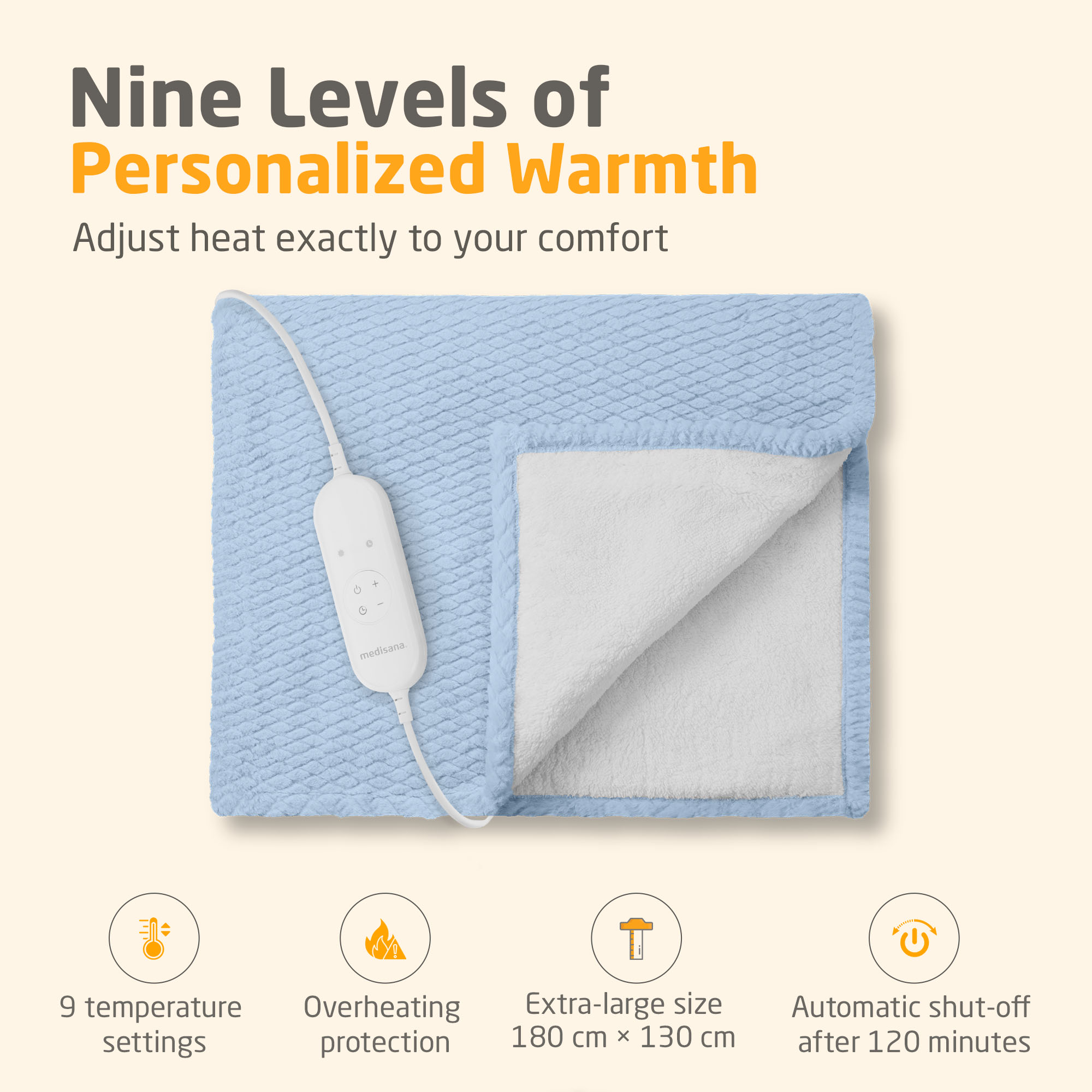 HB 415 | Cozy Heated Blanket | Denim Blue