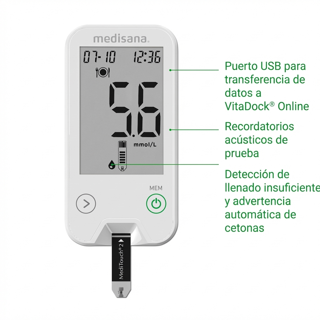 MediTouch 2 mmol/L | Medidor de glucosa en sangre