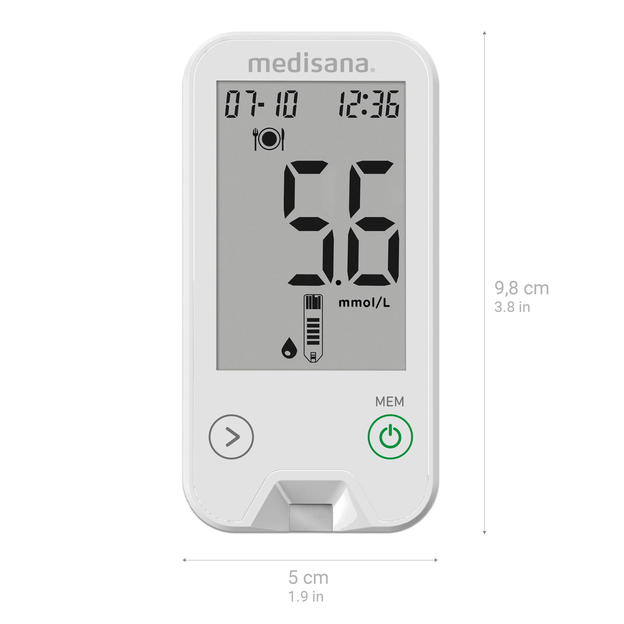 MediTouch 2 mmol/L | Medidor de glucosa en sangre