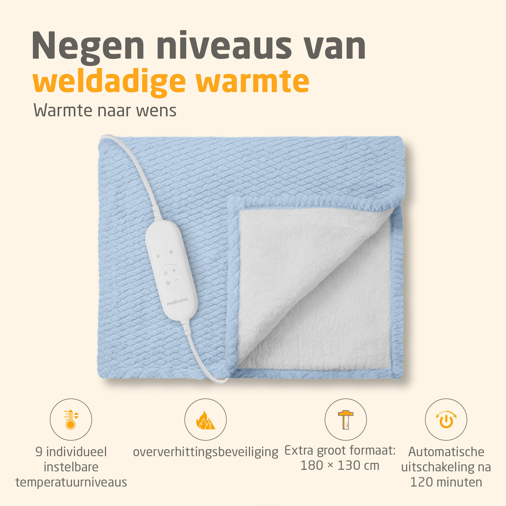 HB 415 | verwarmde knuffeldeken | jeansblauw