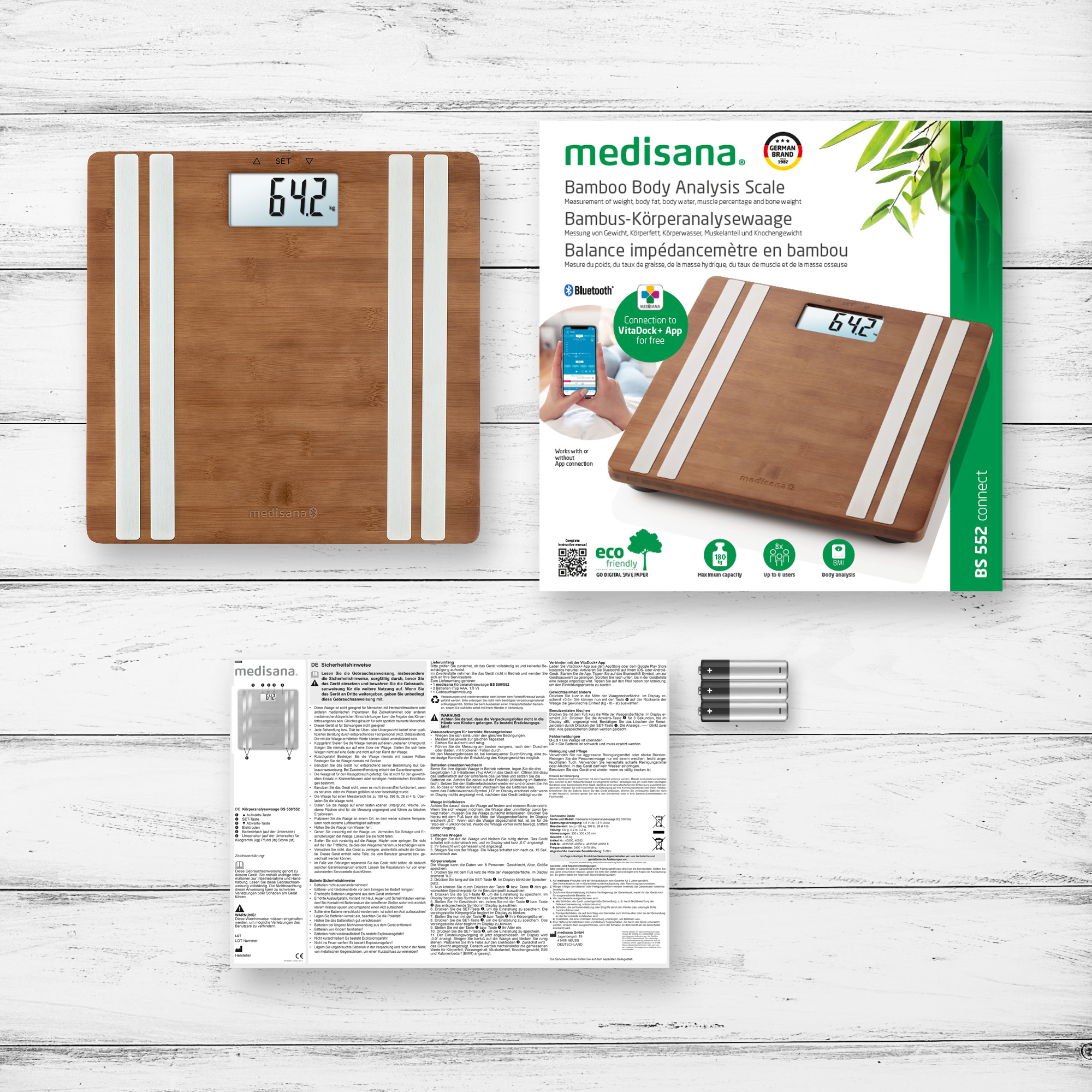 BS 552 connect | Bamboo Body Analysis Scale