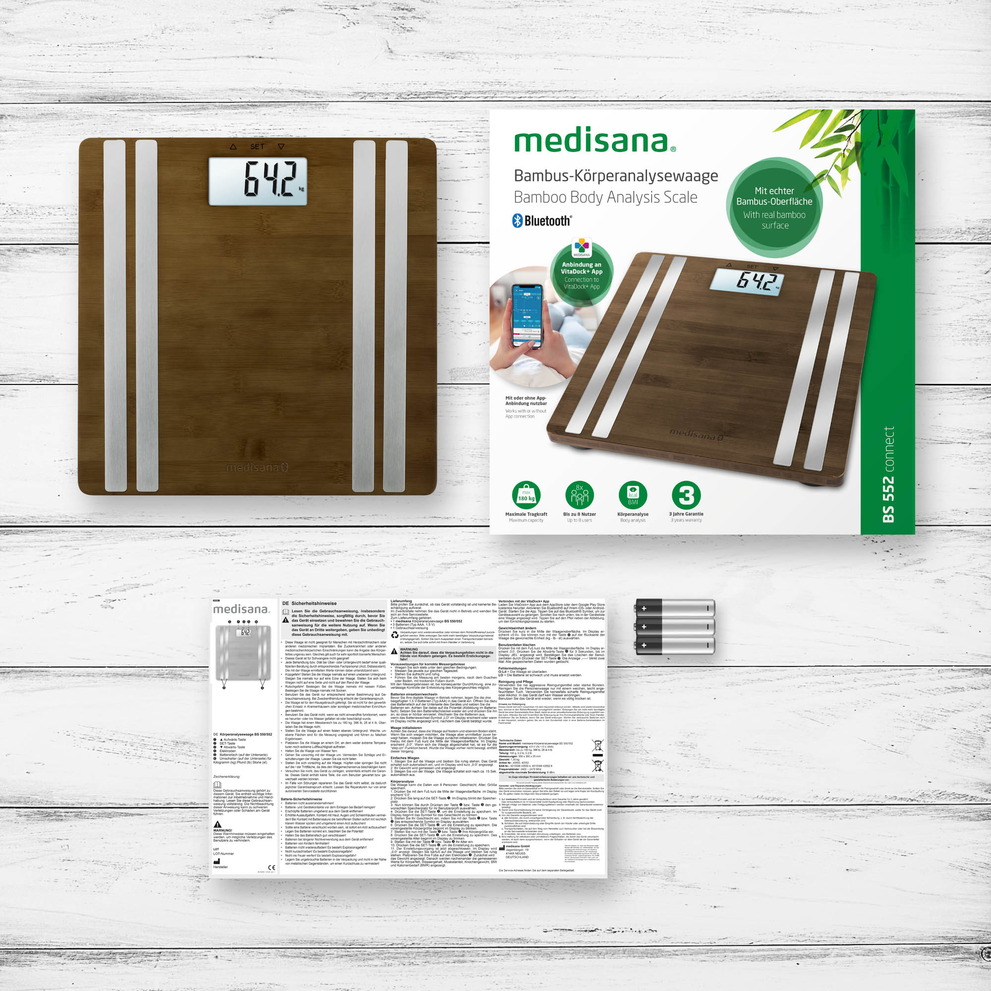 0a51ce09f8426258d9abd7635cb8a53c BS 552 connect | Báscula de bambú para análisis corporal