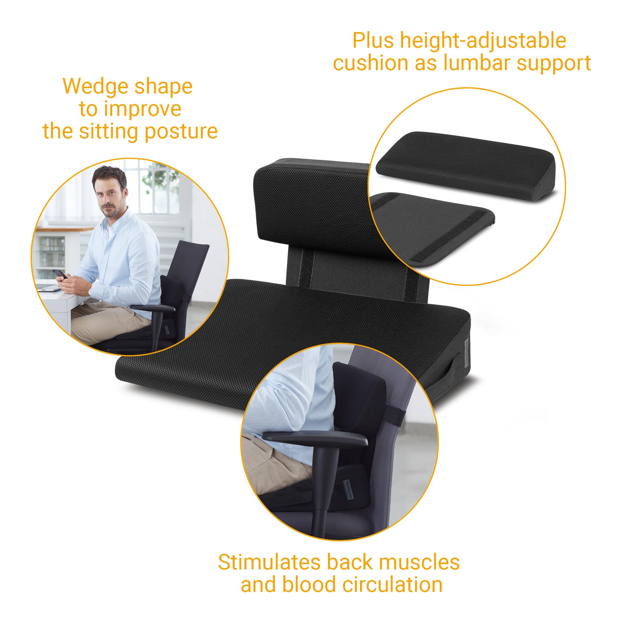 OL 350 | Heated wedge cushion with lumbar support