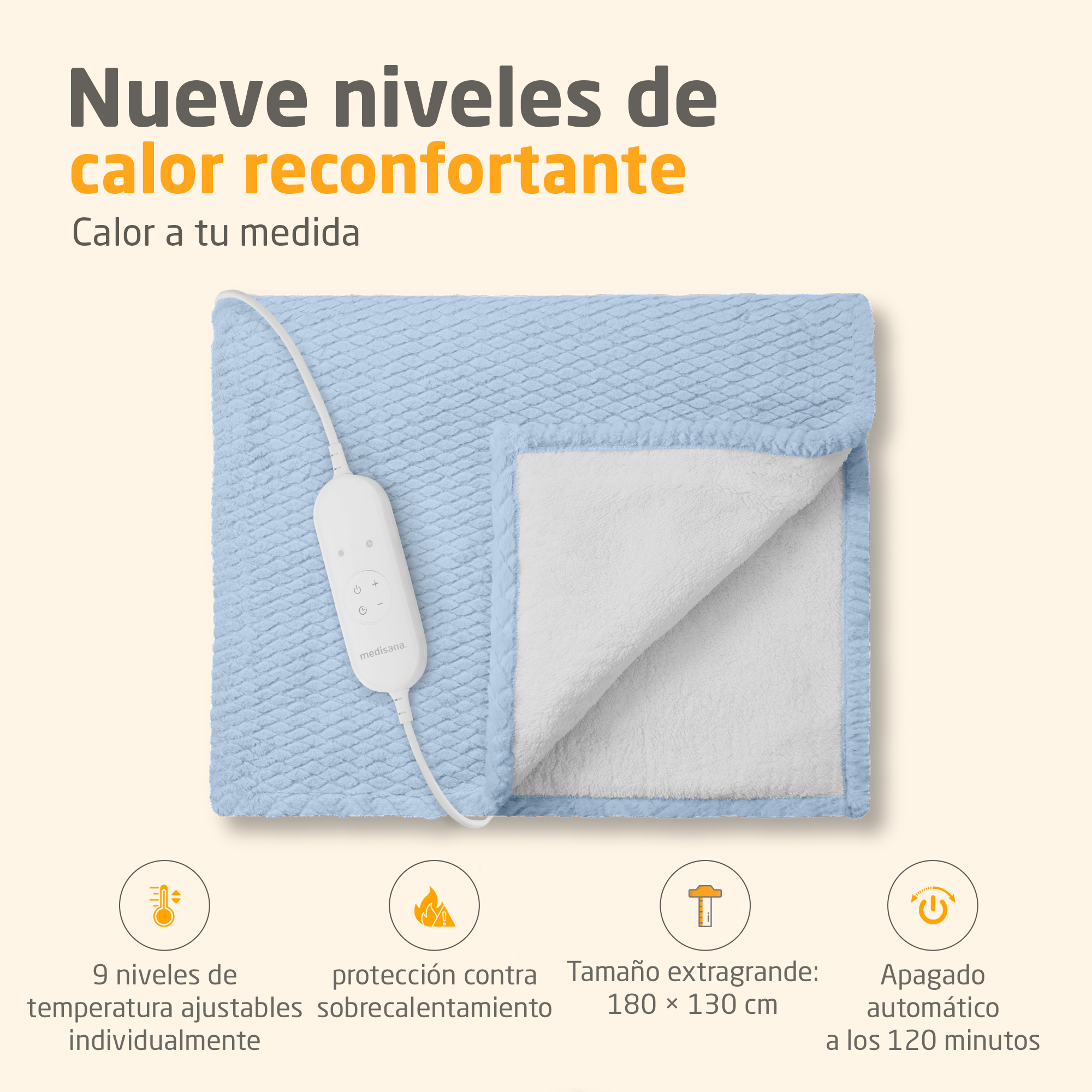 medisana HB 415 - Manta eléctrica - azul vaquero