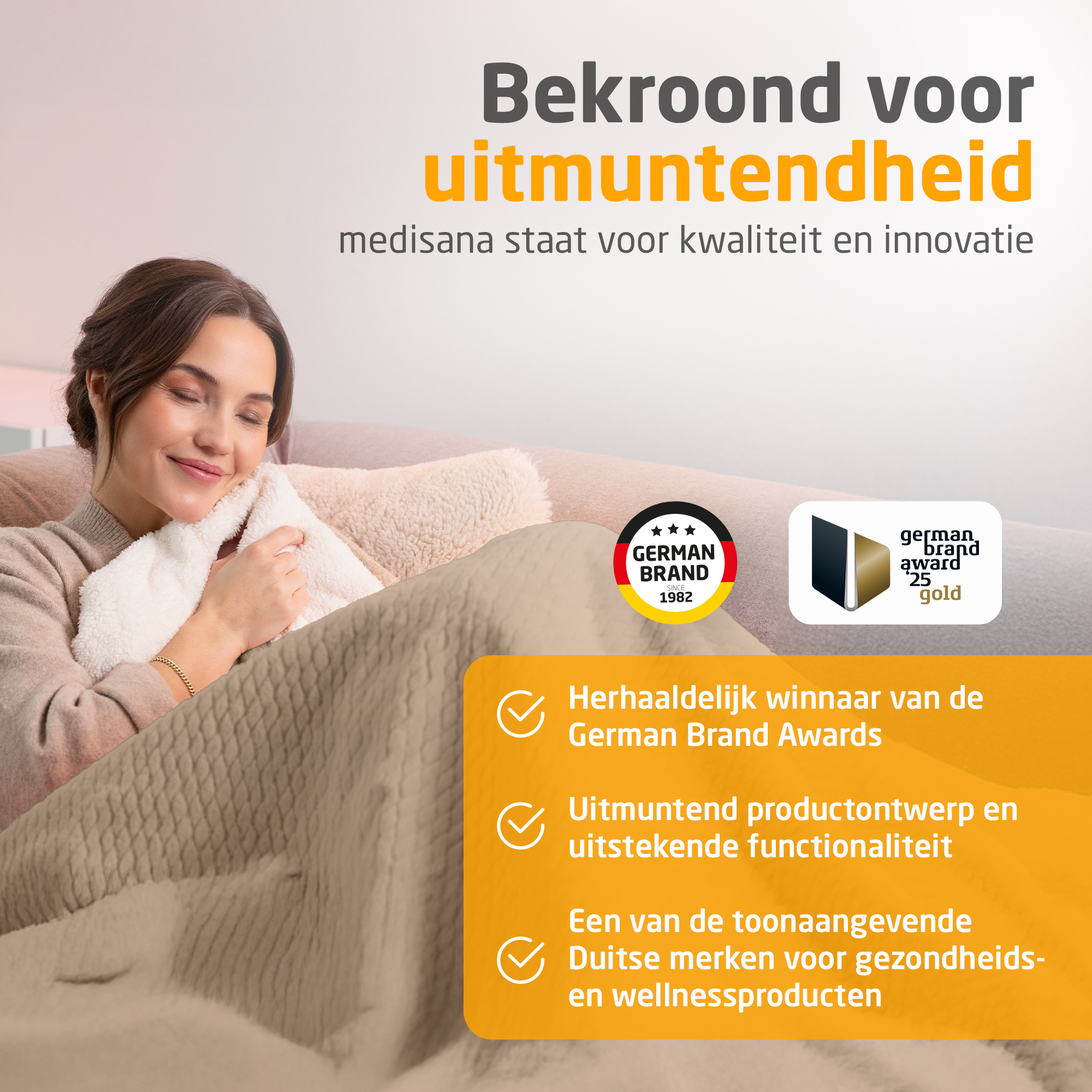 HB 419 | pluchen elektrische deken | zandcrème