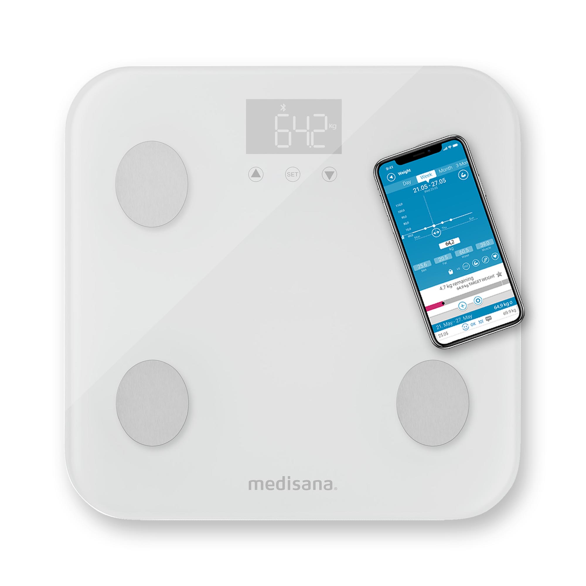 medisana BS 600 – Lichaamsanalyse weegschaal met WiFi & Bluetooth