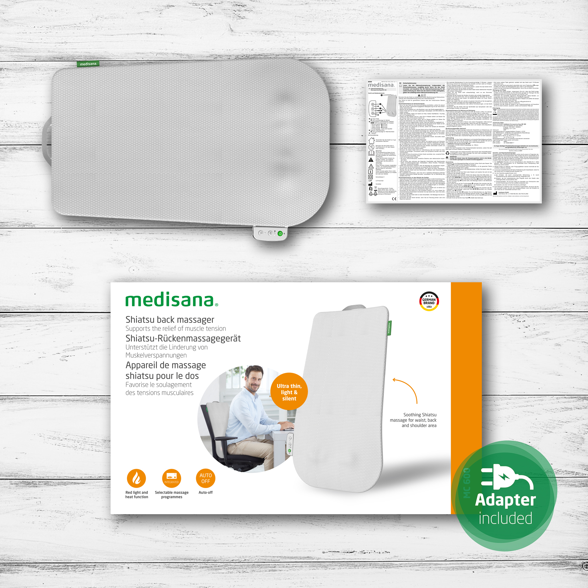 MC 600 | Shiatsu-rugmassageapparaat
