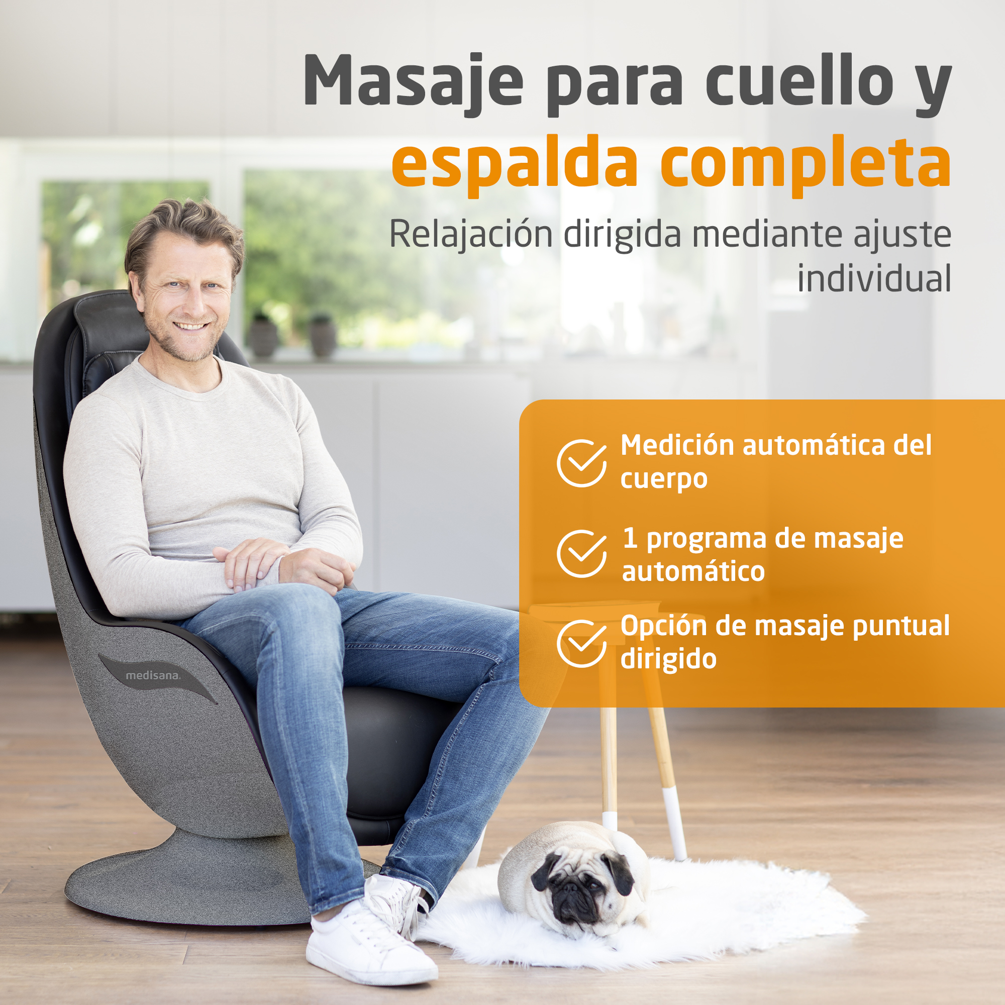 RS 670 | Sillón lounge con función de masaje y reposapiés