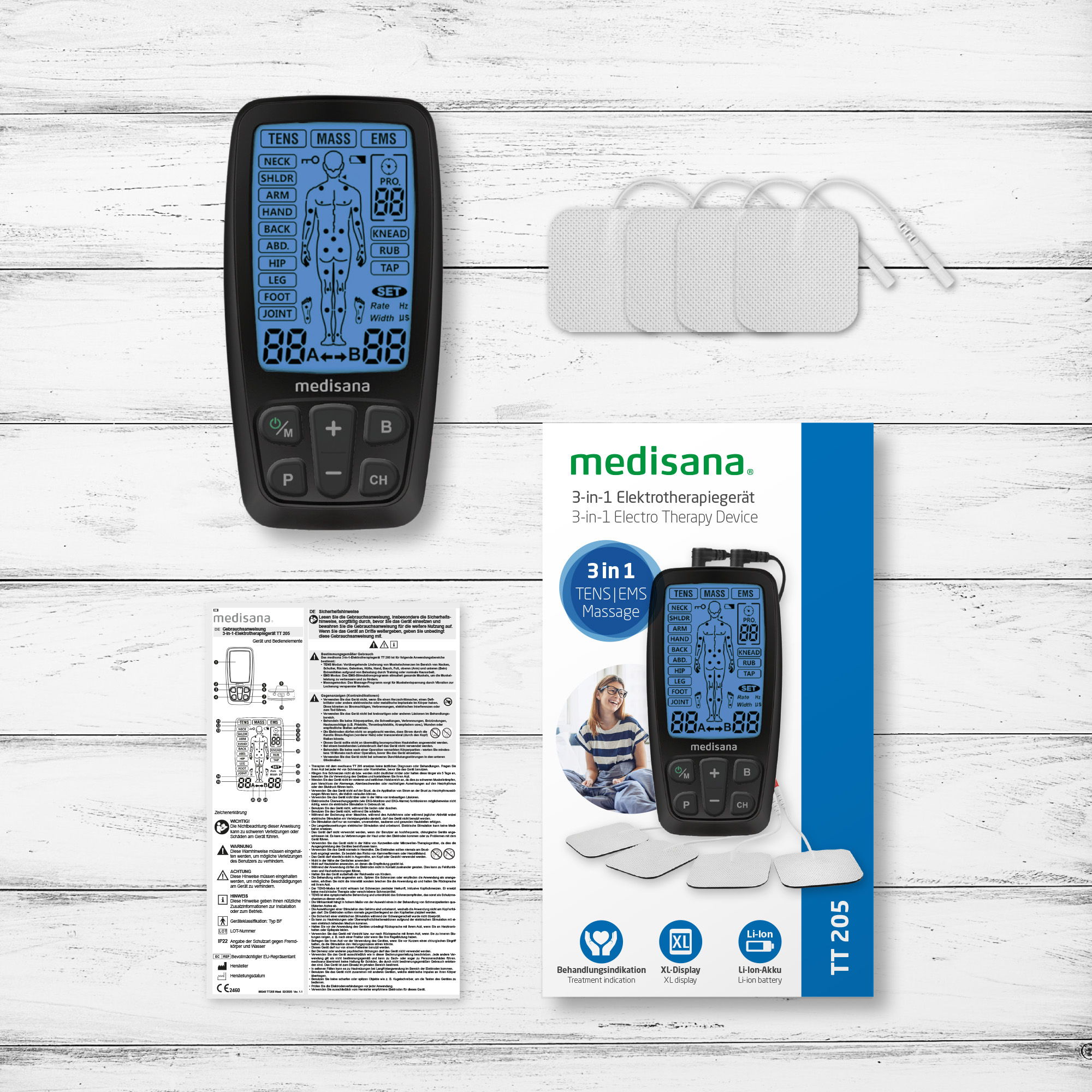 TT 205 | Dispositivo de electroterapia 3 en 1