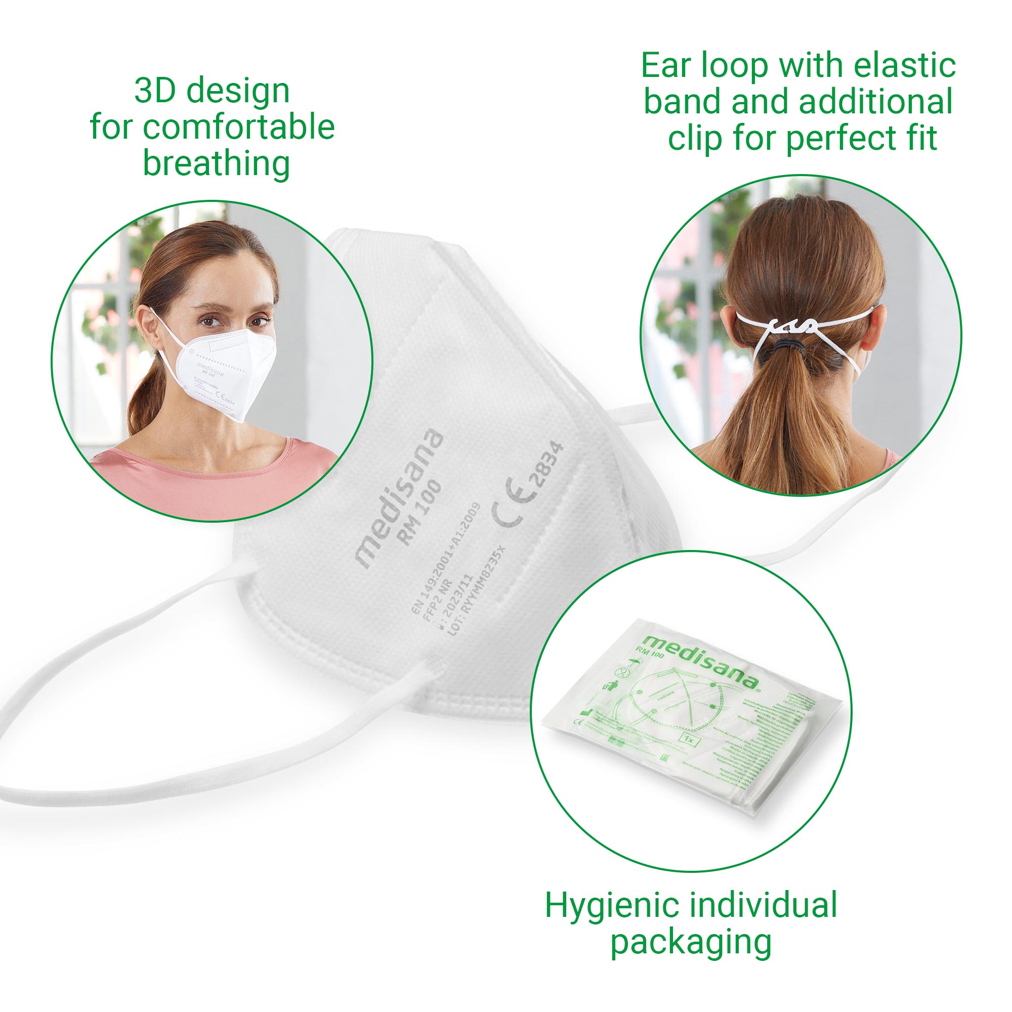 RM 100 white | FFP2 Particle filtering half mask