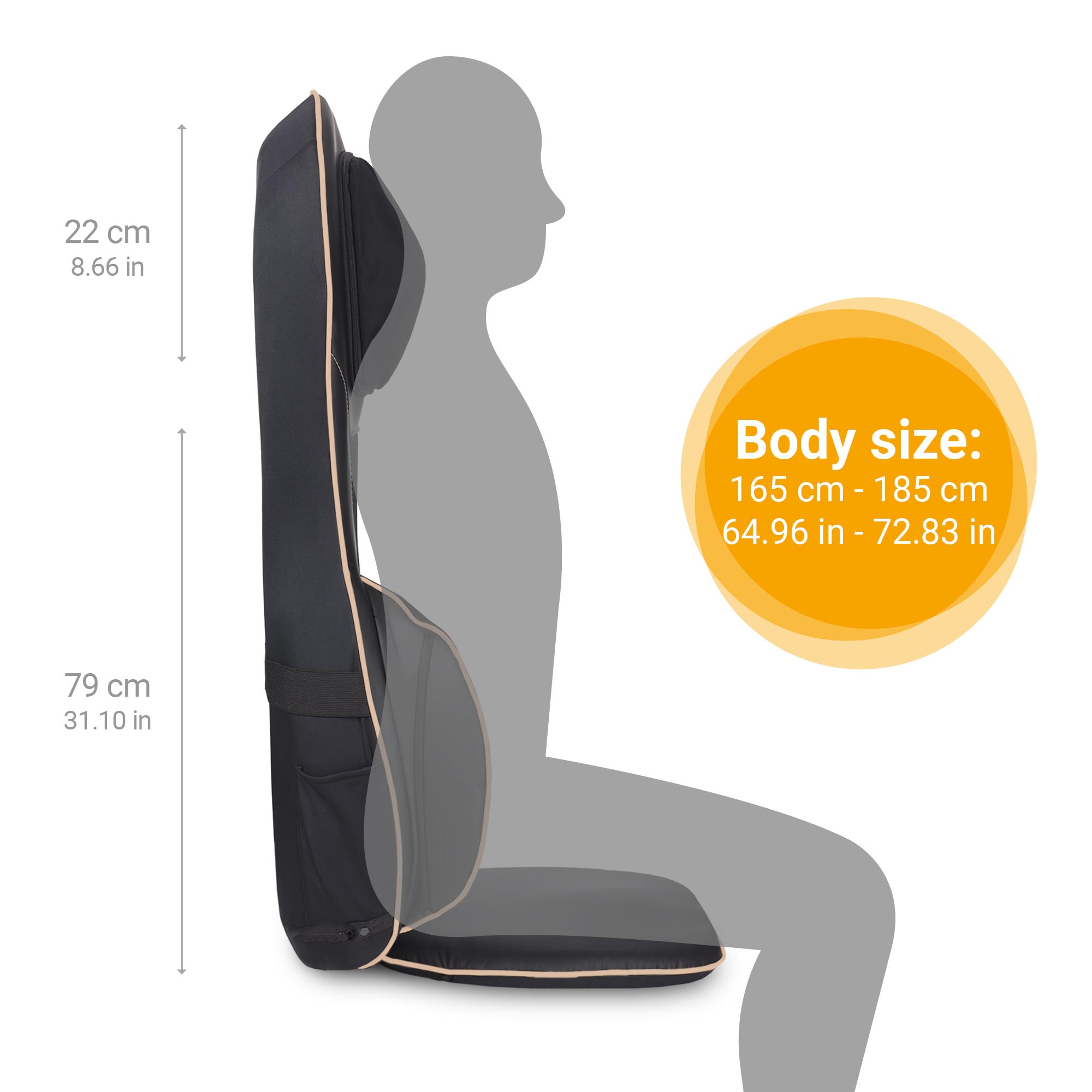 MC 825 | Colchoneta de masaje para asiento Shiatsu y acupresión