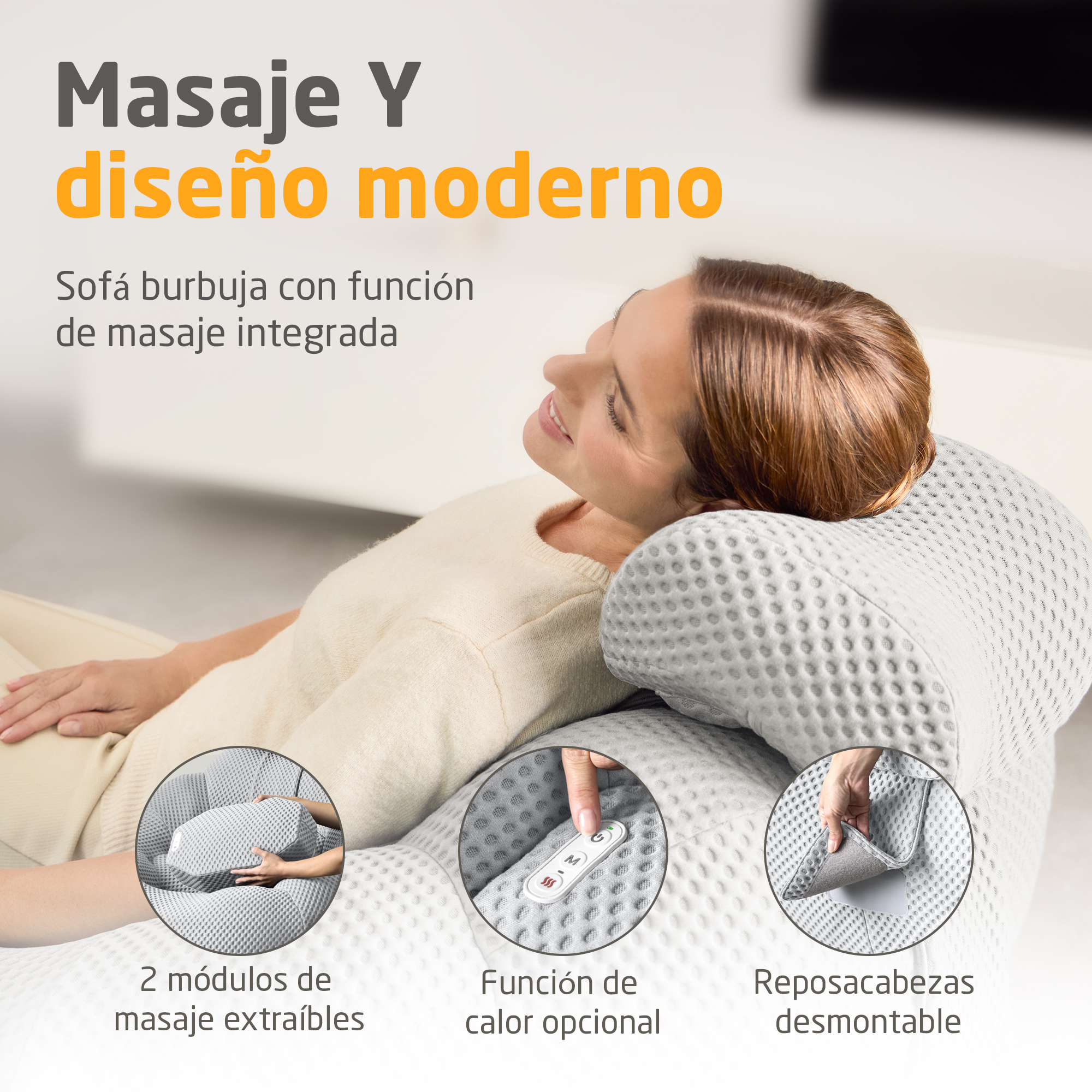 medisana RS 100 Bubble sofa - light grey