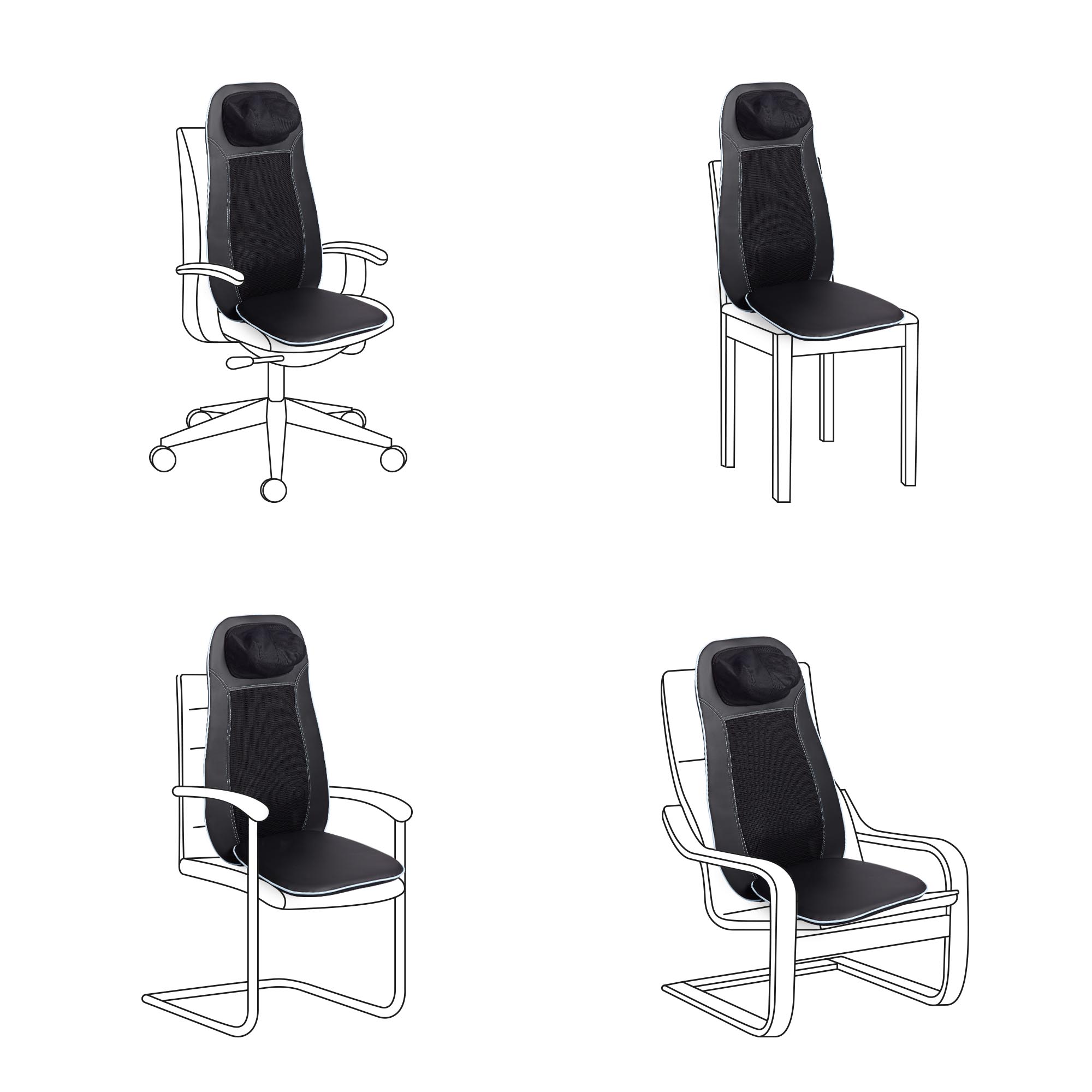 MCN blue | Shiatsu massage seat cover