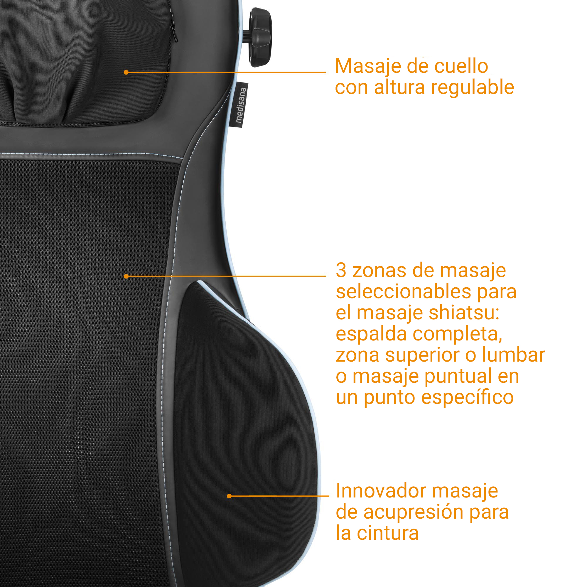 MC 825| Almohadilla de masaje Shiatsu con acupresión para asiento