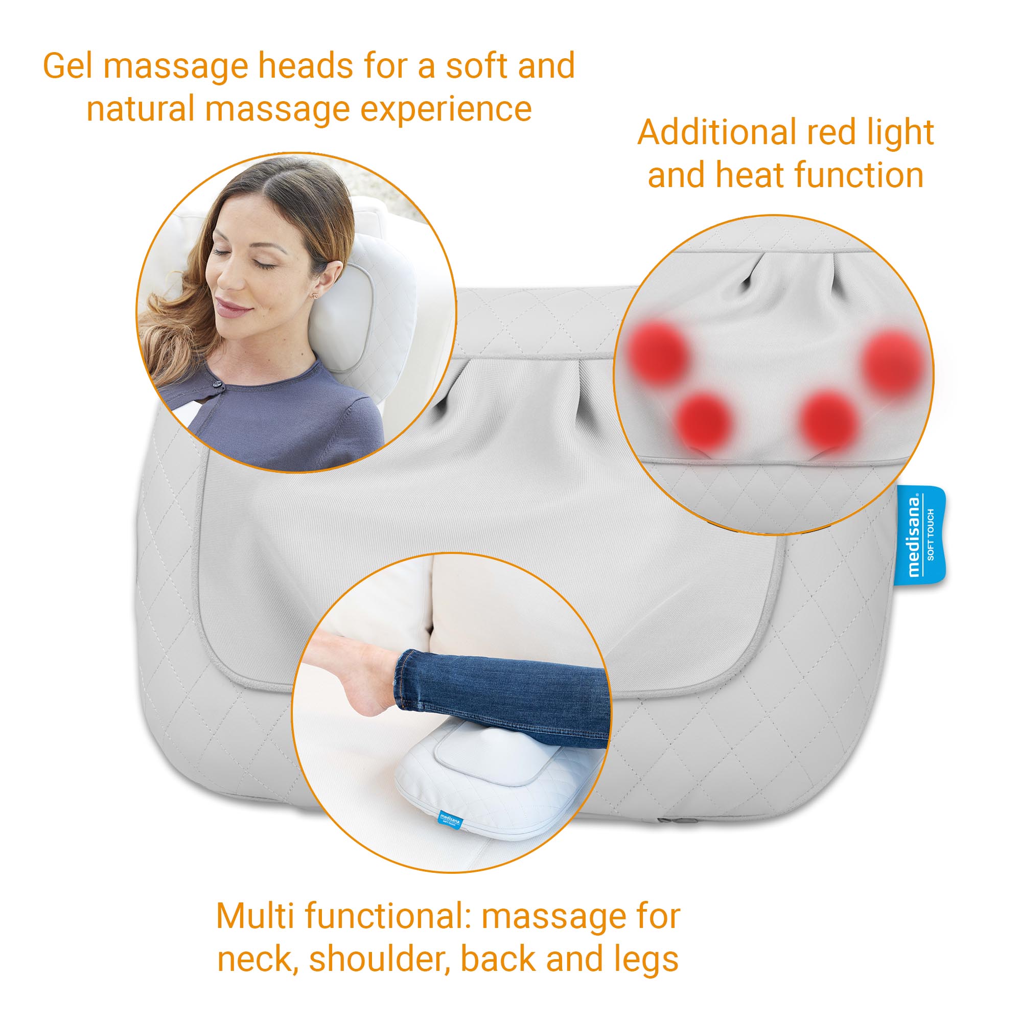 MCG 800 grey | Comfort Shiatsu Massage Cushion
