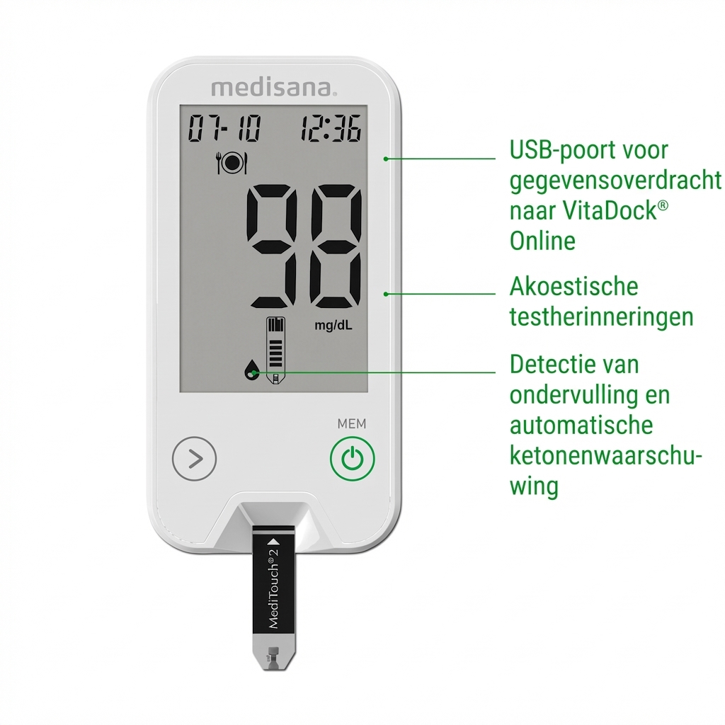 MediTouch 2 mg/dL | bloedsuikermeter